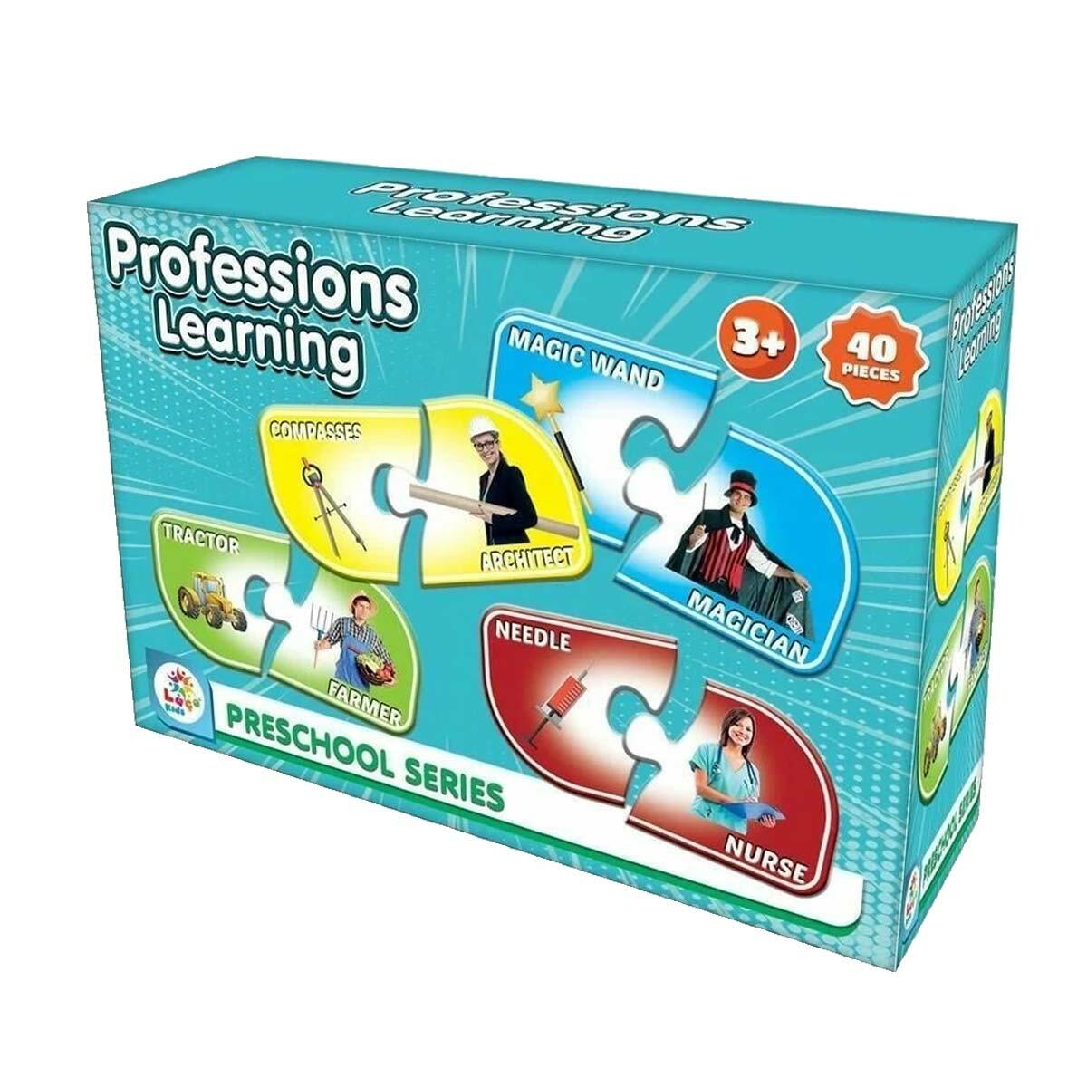 Resimli İngilizce Eğitici Meslekleri Öğreniyorum | 40 Parça Büyük Bloklu Eğitim Seti