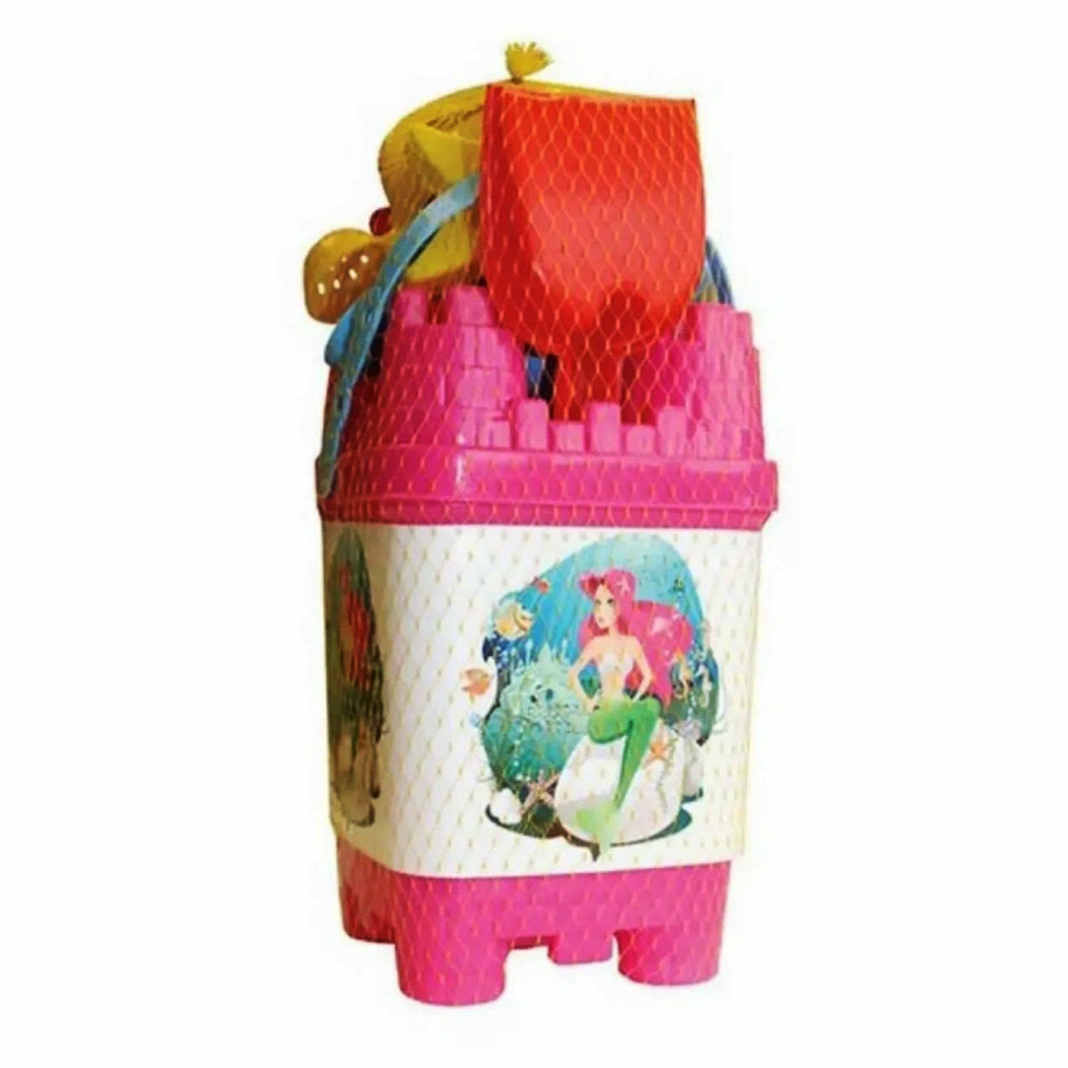 Büyük Boy Resimli Kale Kova Seti 35 cm | Kale Tasarımlı Plaj Ve Kum Oyuncağı | Aksesuarlı Çocuk Kova Seti