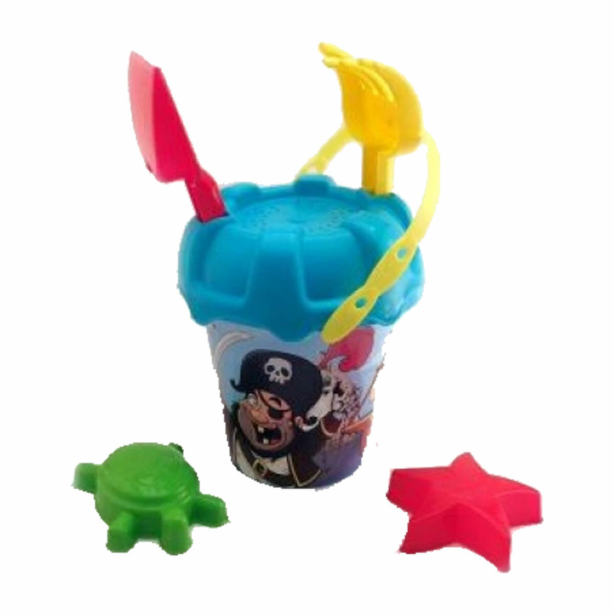 Resimli Oyuncak Küçük Kova Seti (5 Parça) | Tırmık, Kürek ve 2 Kalıptan Oluşan Kum Oyunu Takımı