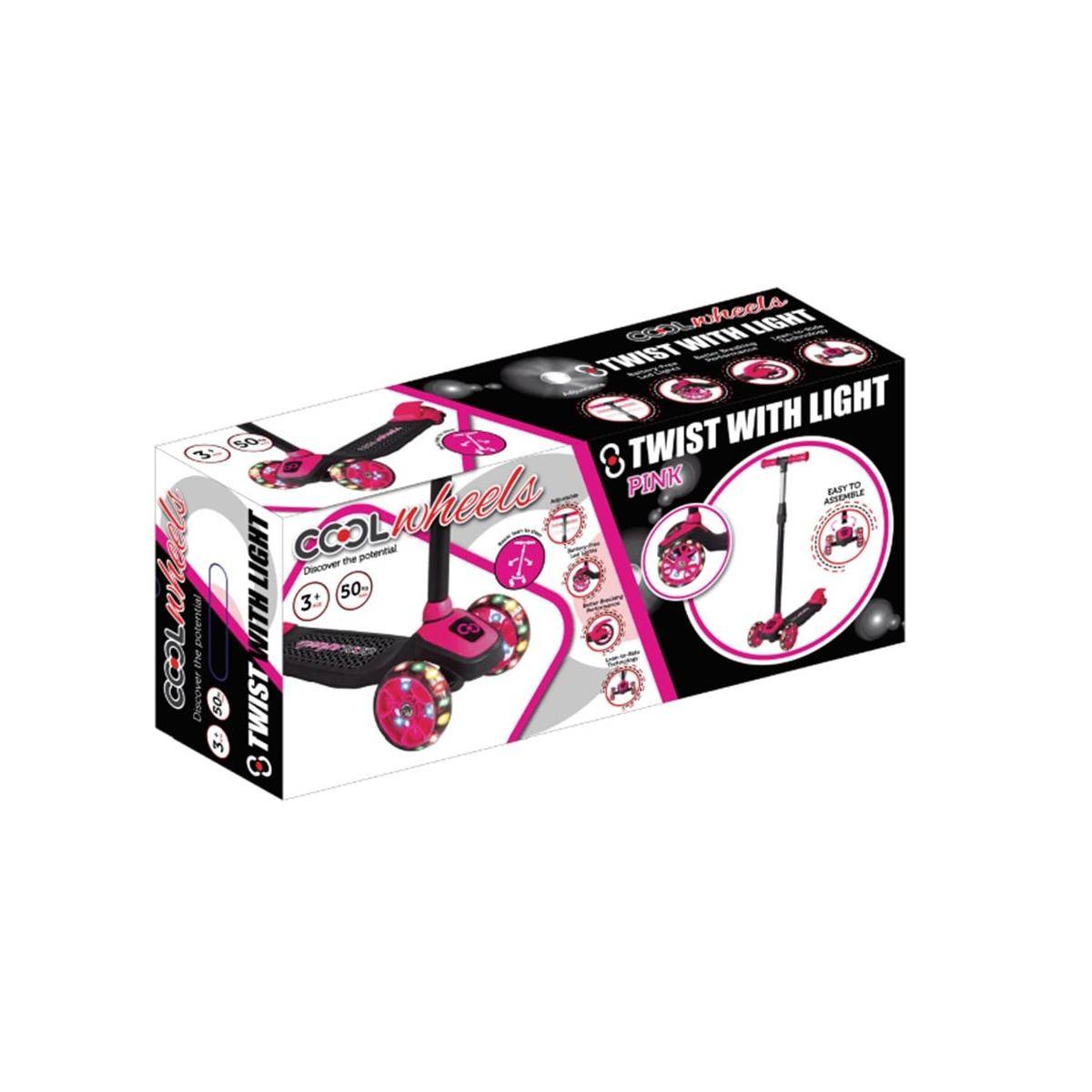 Cool Wheels Twist LED Işıklı 3 Tekerlekli Scooter Pembe