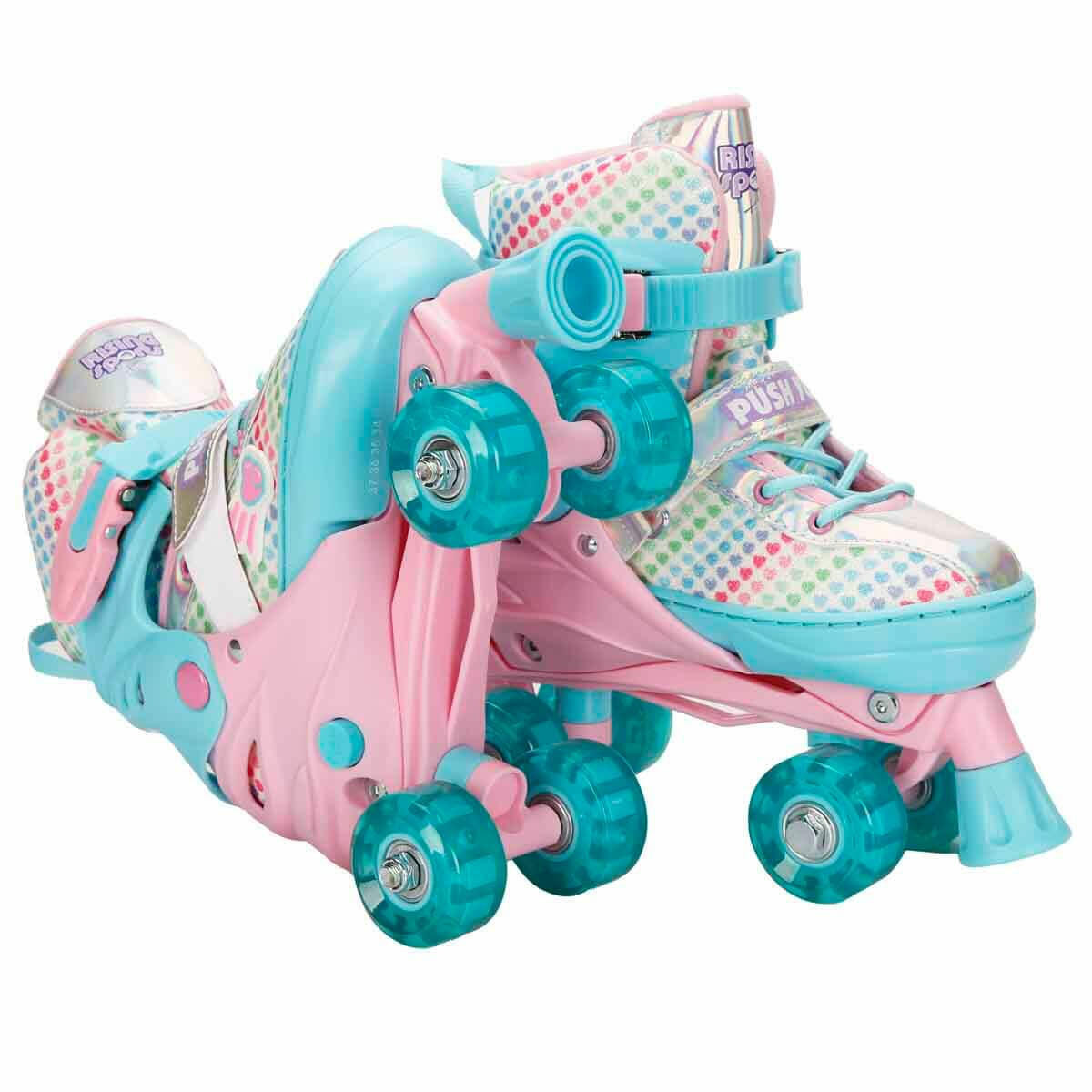 Rising Sports Işıklı 4 Teker Ayarlanabilir Paten 34-37 Numara | Işıklı Tekerlekli Çocuk Pateni | Ayarlanabilir Başlangıç ve İleri Seviye Paten Seti