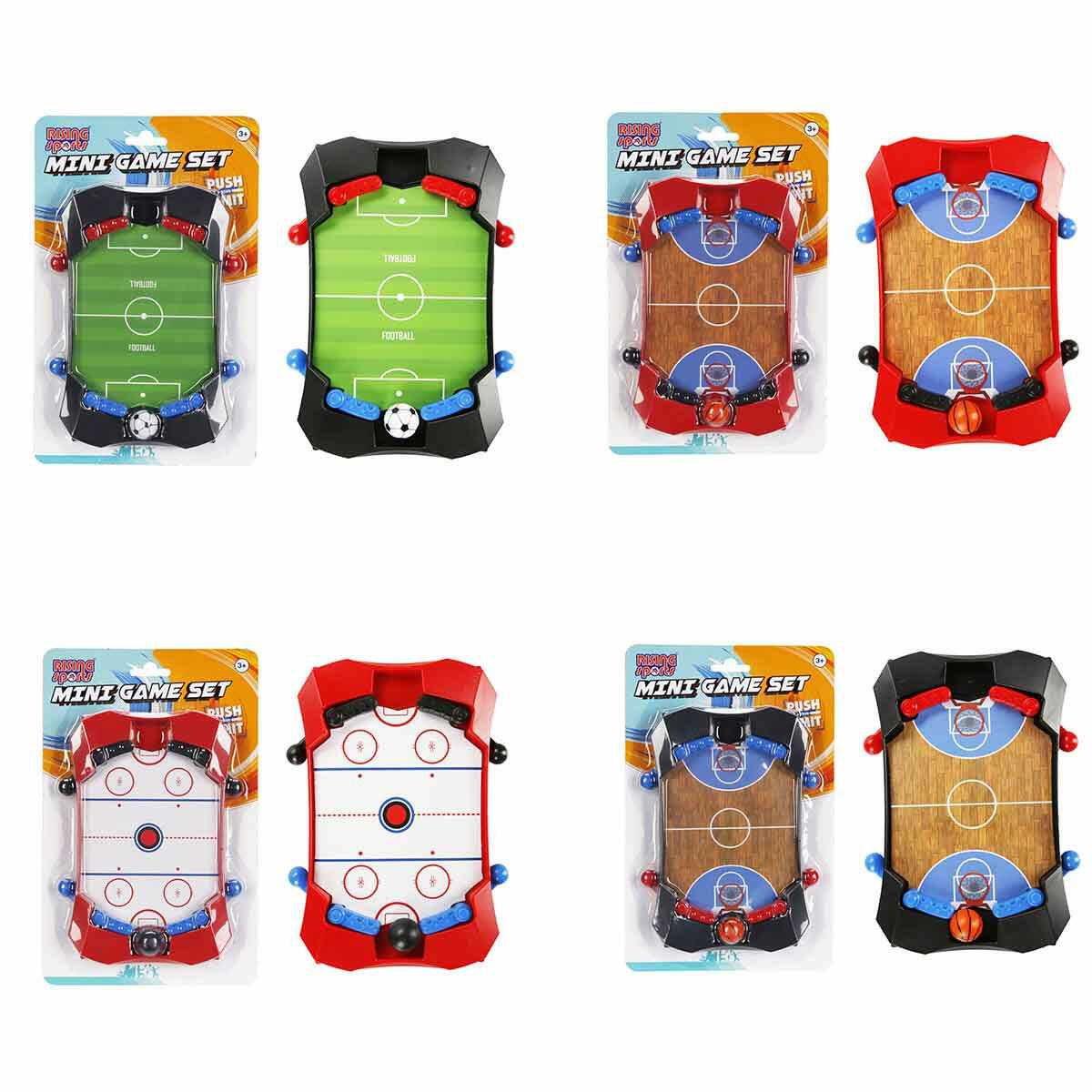 Rising Sports Masaüstü Mini Oyun Seti (12x18 cm) | Futbol, Basketbol, Buz Hokeyi Seçenekli Stres Atıcı Oyuncak