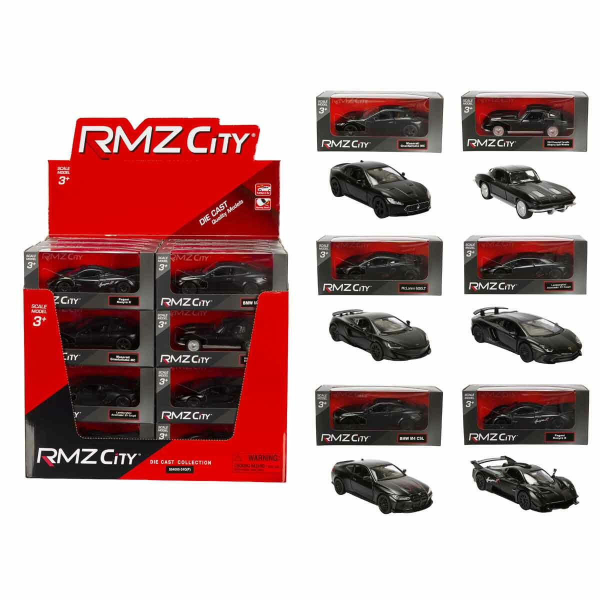 1:32 RMZ City Dark Serisi Die Cast Model Araba | Simsiyah Özel Tasarım Metal Gövdeli Koleksiyon Arabaları | McLaren, Lamborghini ve BMW M4 CSL Siyah Seri