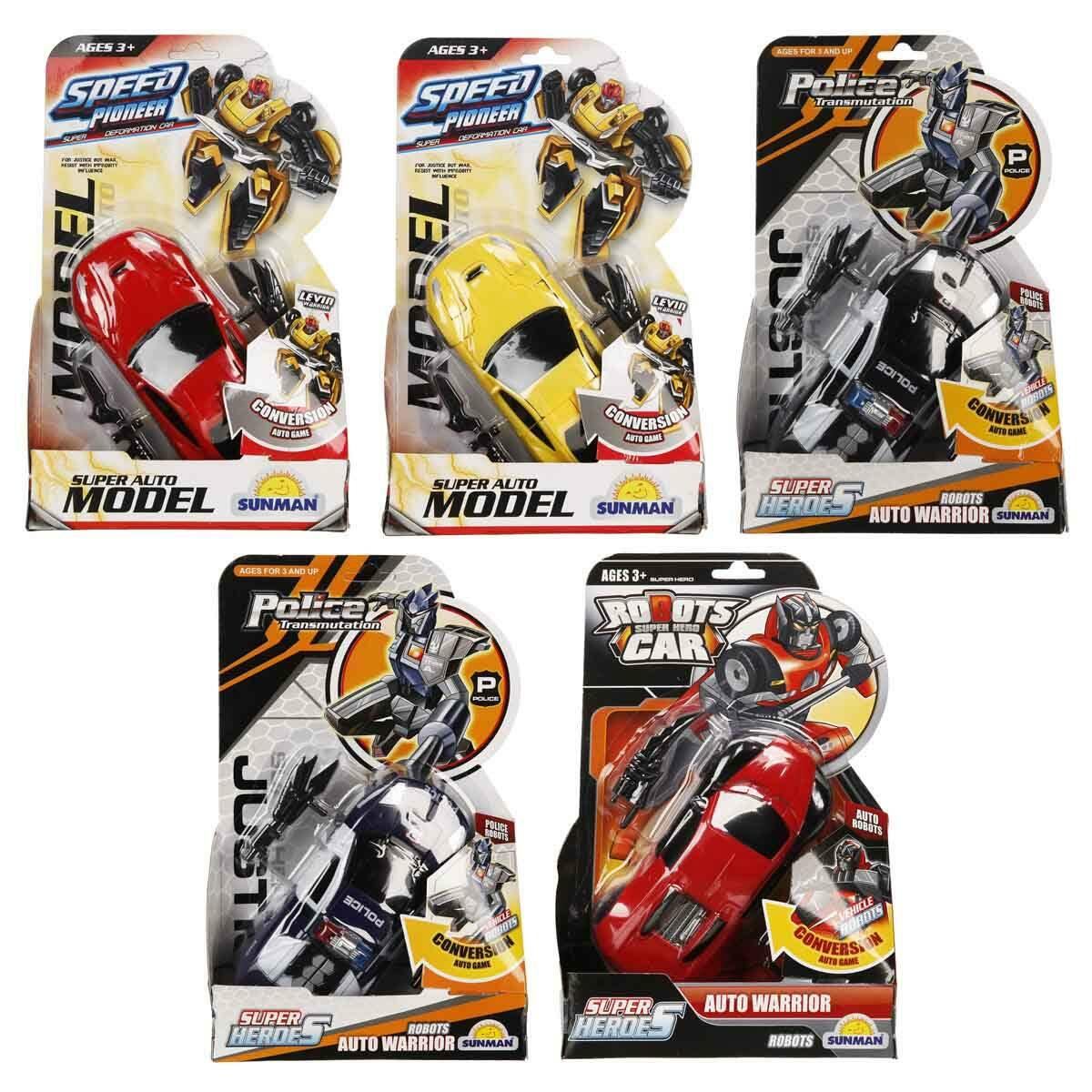 Robot Transformer 16 cm | Dönüşebilen Kahraman Araçlar | Aksesuarlı Aksiyon Figürü