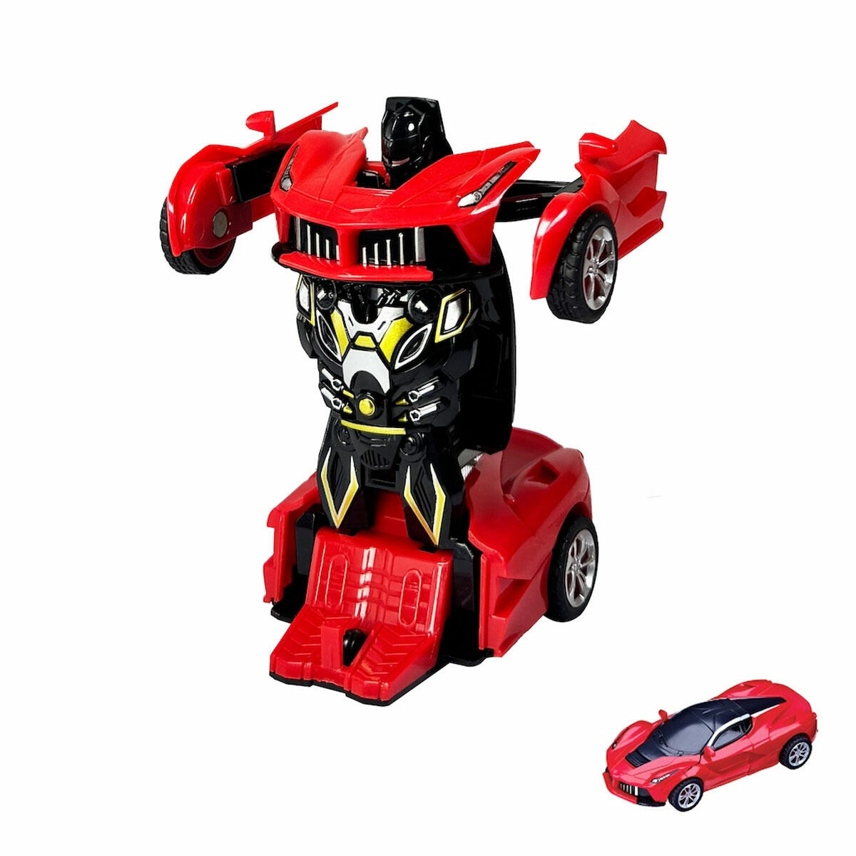 Sürtmeli Robota Dönüşen Ferrari Oyuncak Araba 1:32 Ölçek | Tek Dokunuşla Dönüşüm, 13 cm Boyutunda 4 Farklı Renk Seçenekli Robot Araba