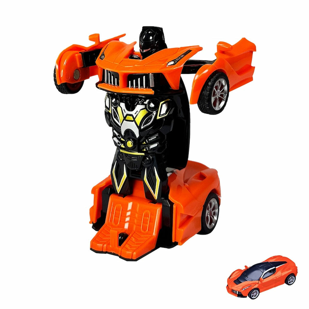 Sürtmeli Robota Dönüşen Ferrari Oyuncak Araba 1:32 Ölçek | Tek Dokunuşla Dönüşüm, 13 cm Boyutunda 4 Farklı Renk Seçenekli Robot Araba