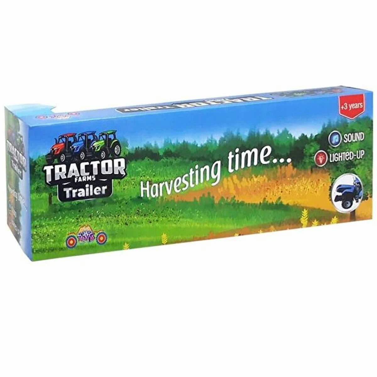 Römorklu Sesli Ve Işıklı Pilli Traktör | Aya Toys Çiftlik Macera Seti | Hareketli Römorklu Eğitici İş Makinesi