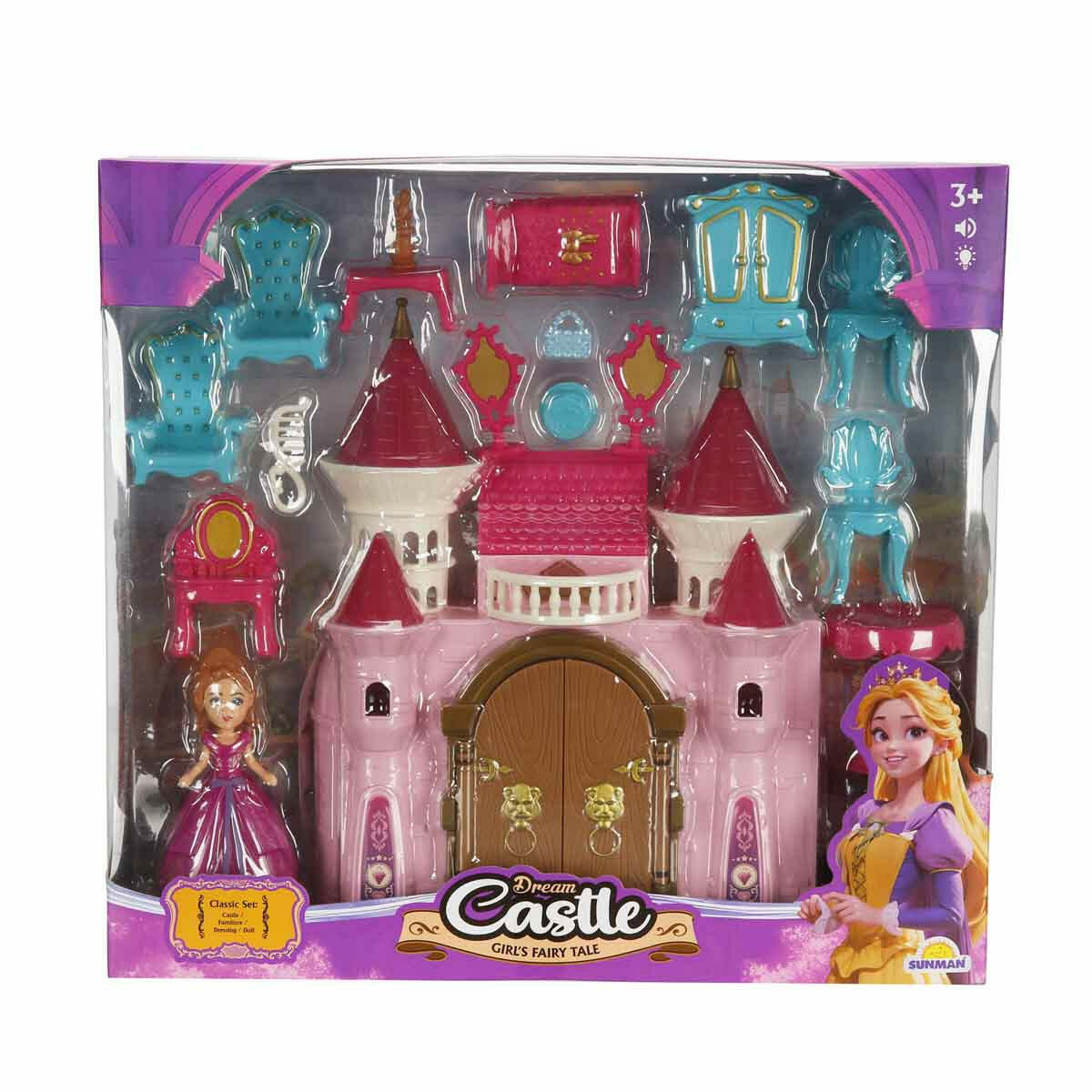Rüya Evi Şato Oyun Seti | Bebekli ve Aksesuarlı Prenses Şatosu | Evcilik ve Rol Yapma Seti