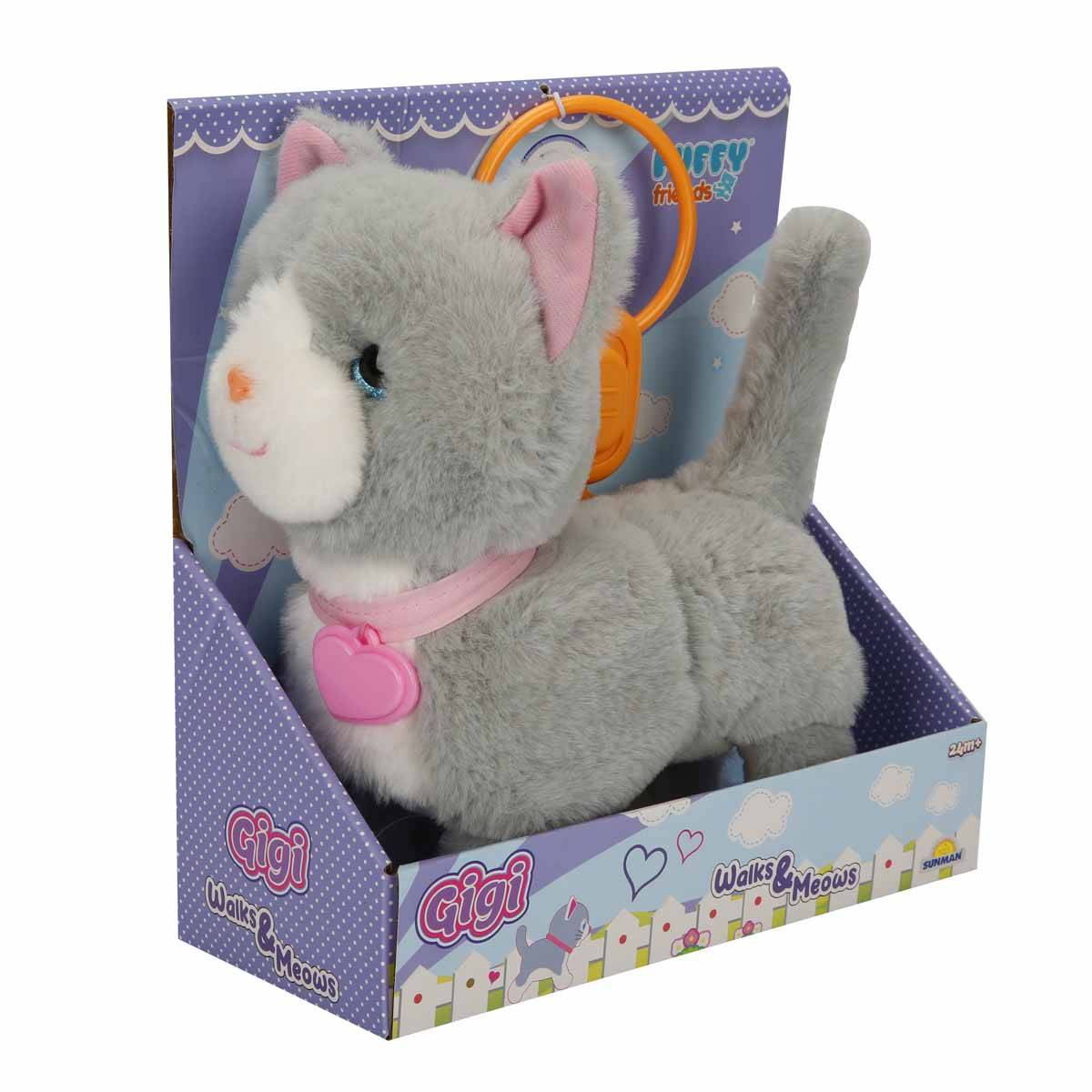 Kablo Kumandalı Yürüyen Sesli Sevimli Gri Kedi Gigi