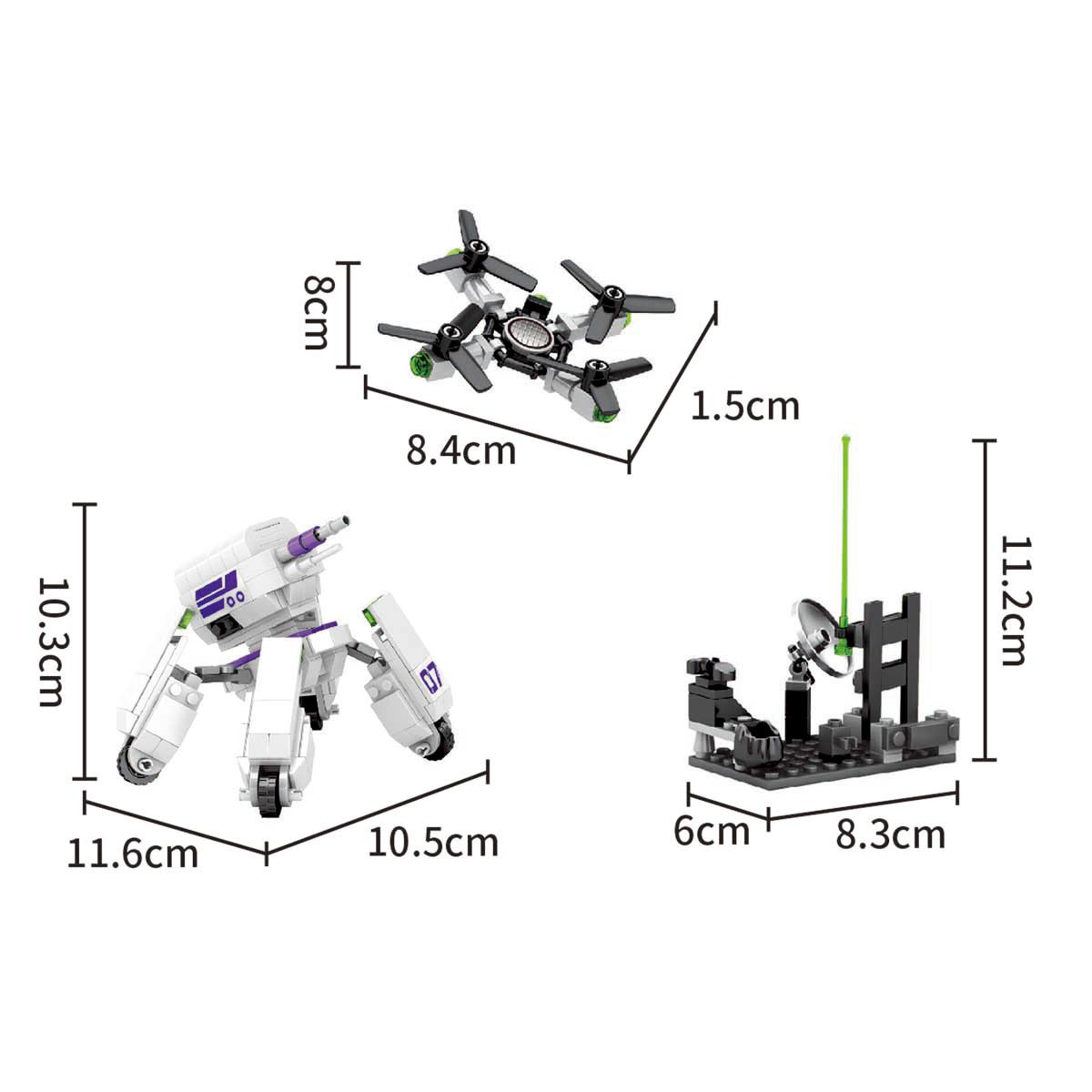 BLX Askeri Drone Füze Savunma Savaş Robotu Blok Yapı Seti