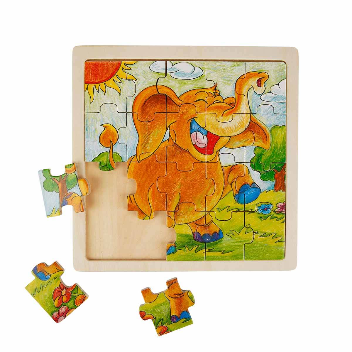 Ahşap Hayvan Resimli Puzzle - 20 Parça