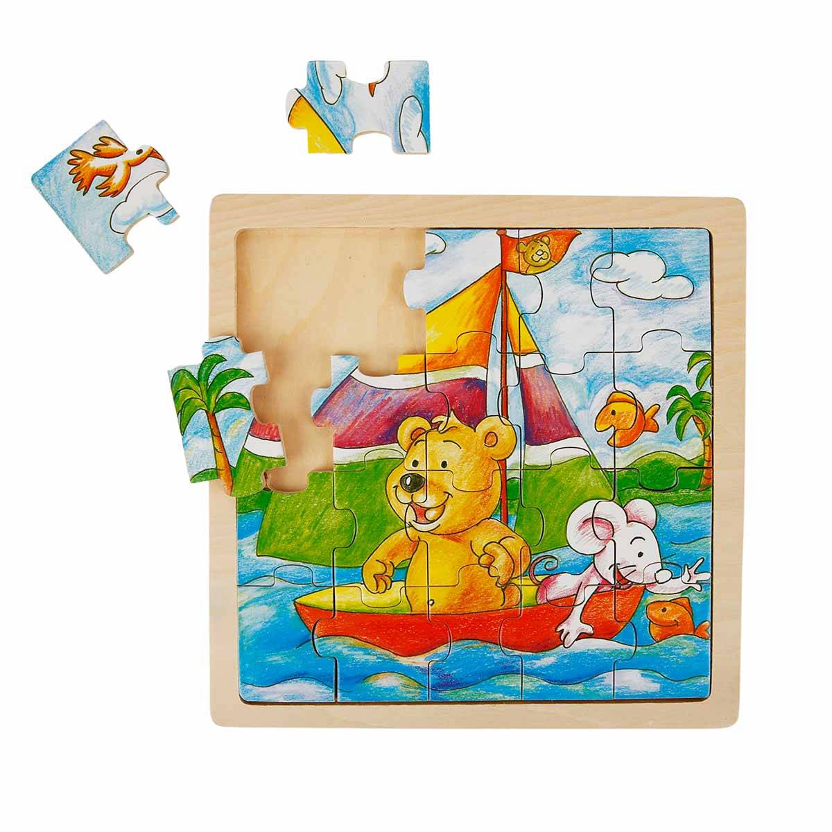 Ahşap Hayvan Resimli Puzzle - 20 Parça