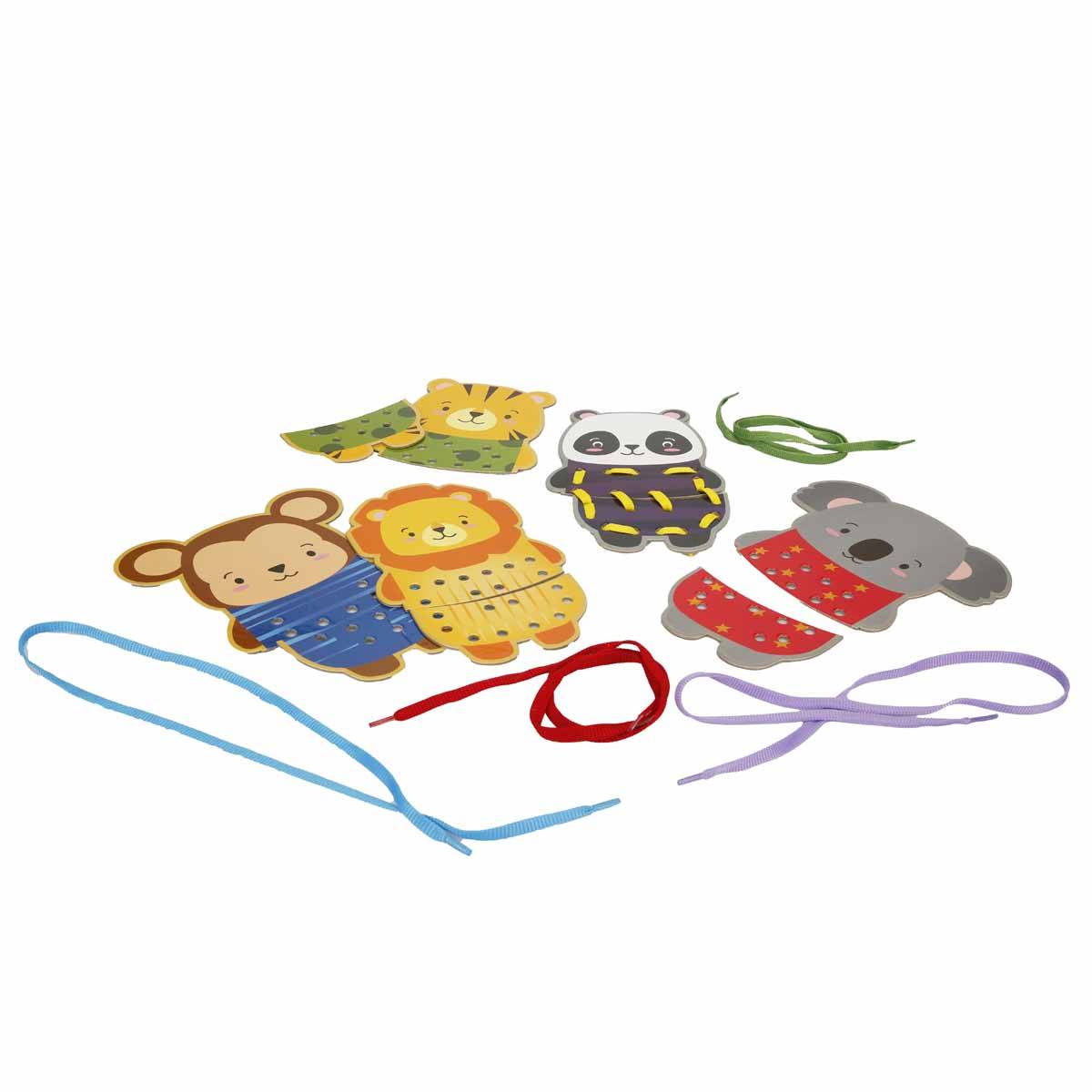 Sevimli Hayvanlar İp Geçirme Bağlama Oyunu