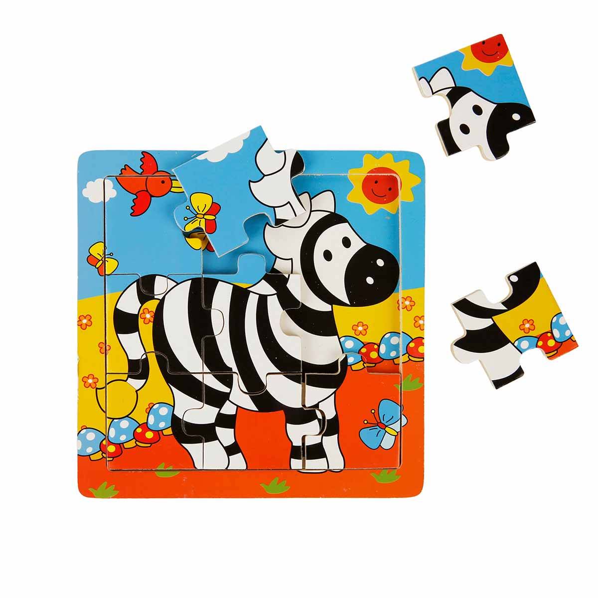 Ahşap Puzzle Hayvan Resimli 9 Parça