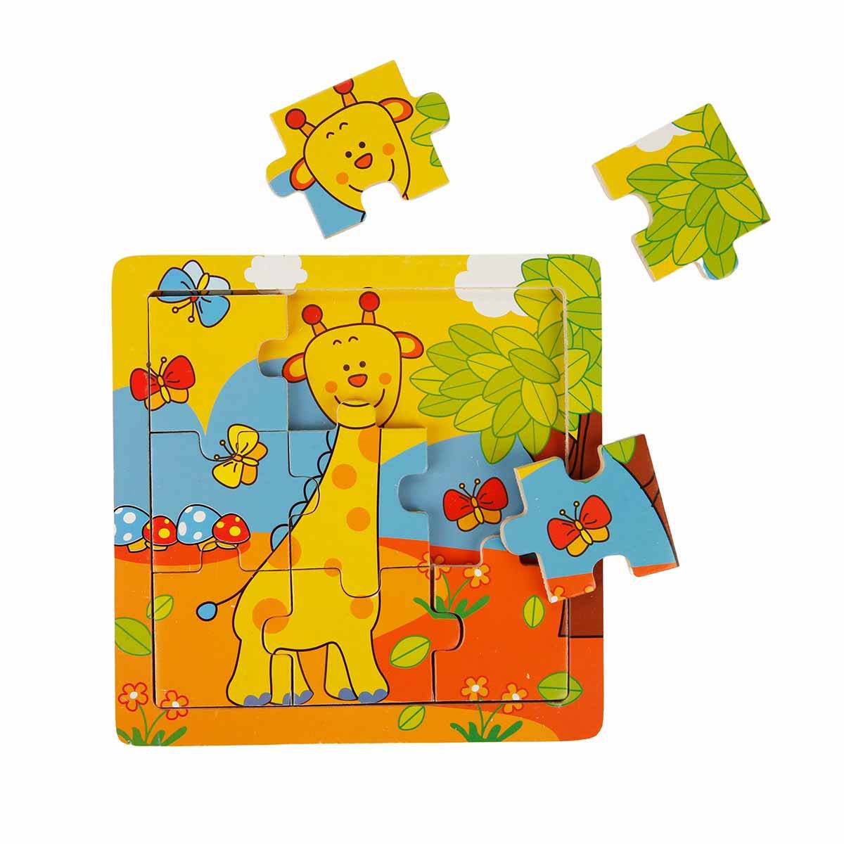 Ahşap Puzzle Hayvan Resimli 9 Parça