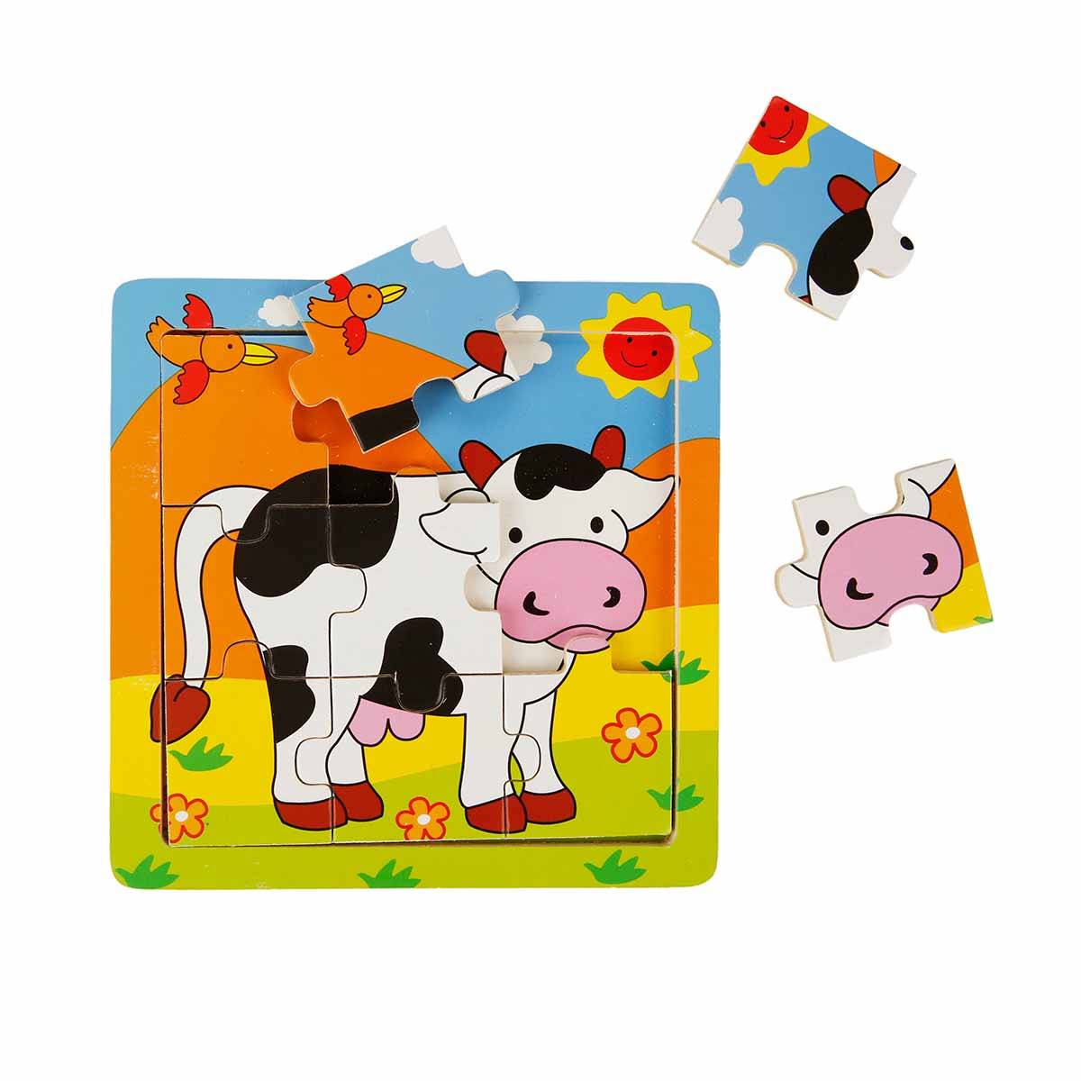 Ahşap Puzzle Hayvan Resimli 9 Parça