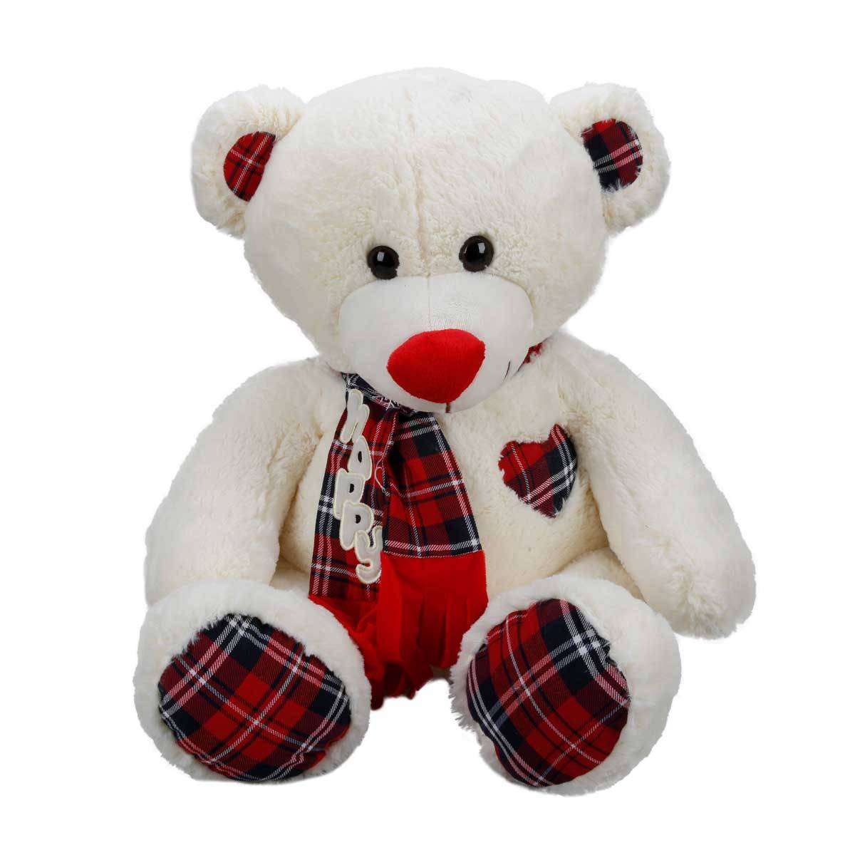 Ekose Atkılı Peluş Ayı 60 cm.