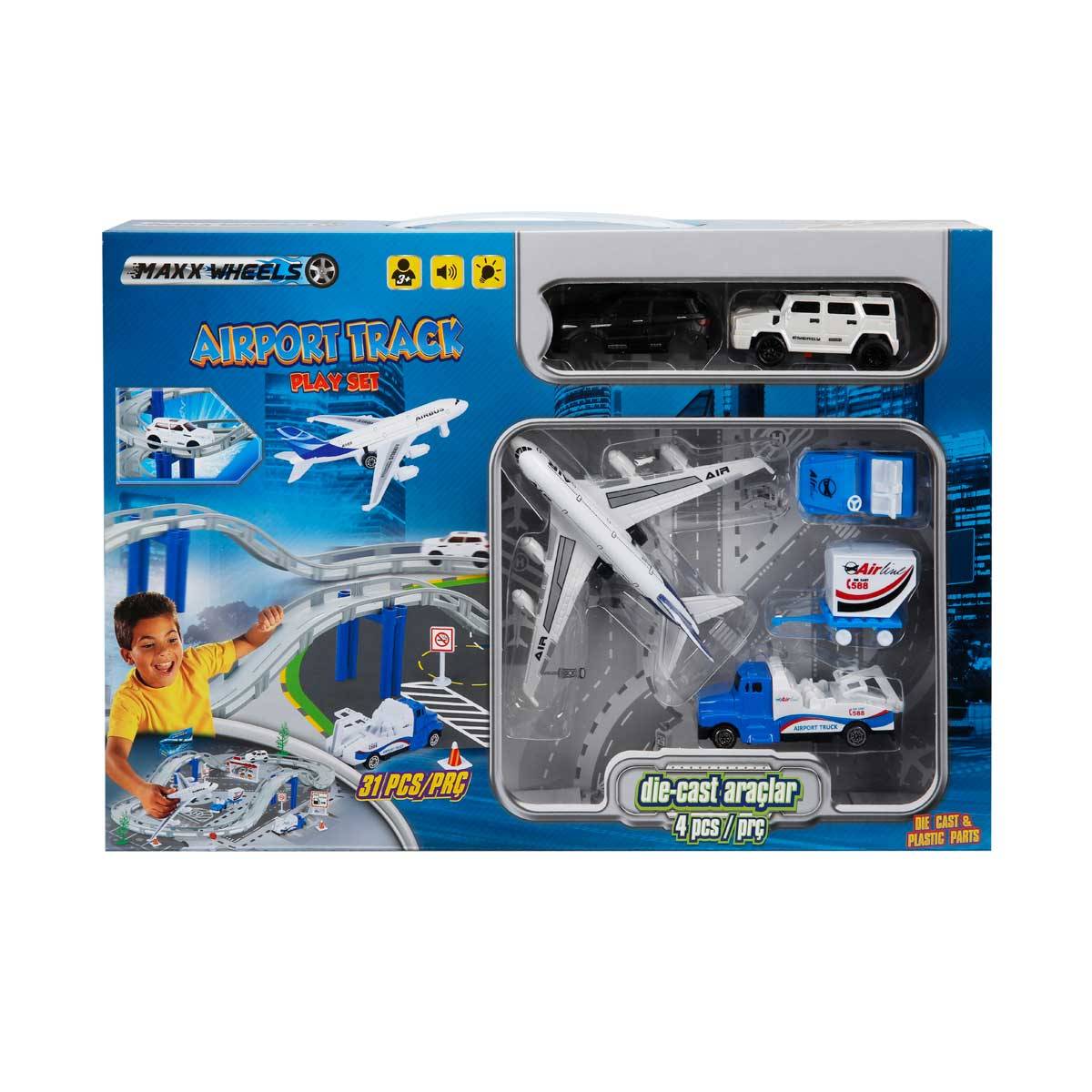 Sesli ve Işıklı Havaalanı ve Araba Pisti 31 Parça