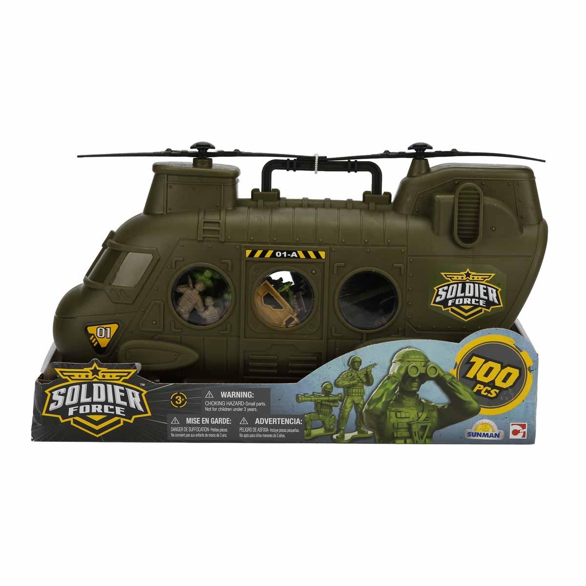 Chap Mei Helikopter Taşıma Çantalı 100 Parça Figür Kurşun Asker Seti