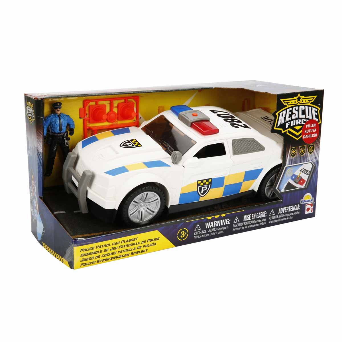Sesli ve Işıklı Kurtarma Ekibi Polis Arabası Oyun Seti