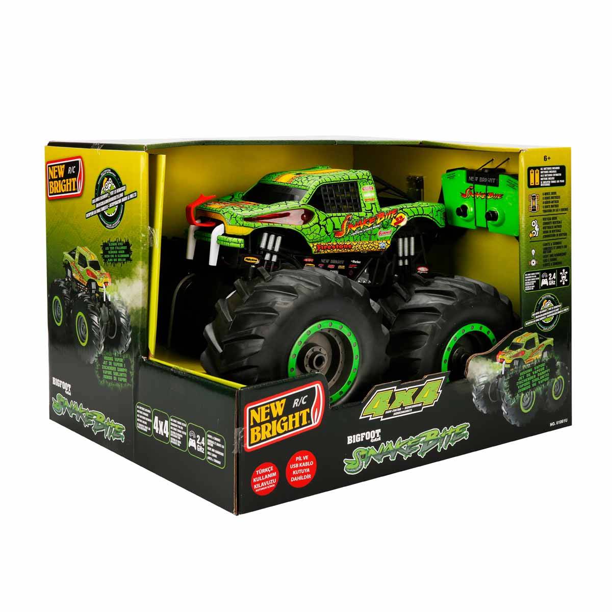 1:10 Big Foot 4 x 4 Snakebite Sesli ve Işıklı Uzaktan Kumandalı USB Şarjlı Araba