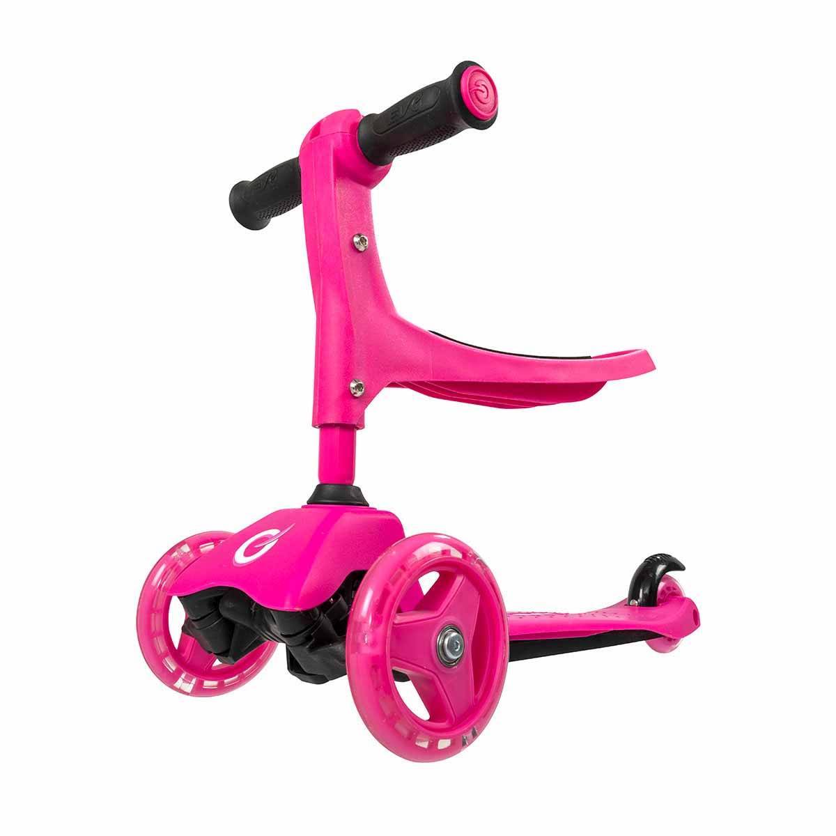 Evo 3 Tekerlekli Cruiser 3'ü 1 Arada Pembe Scooter