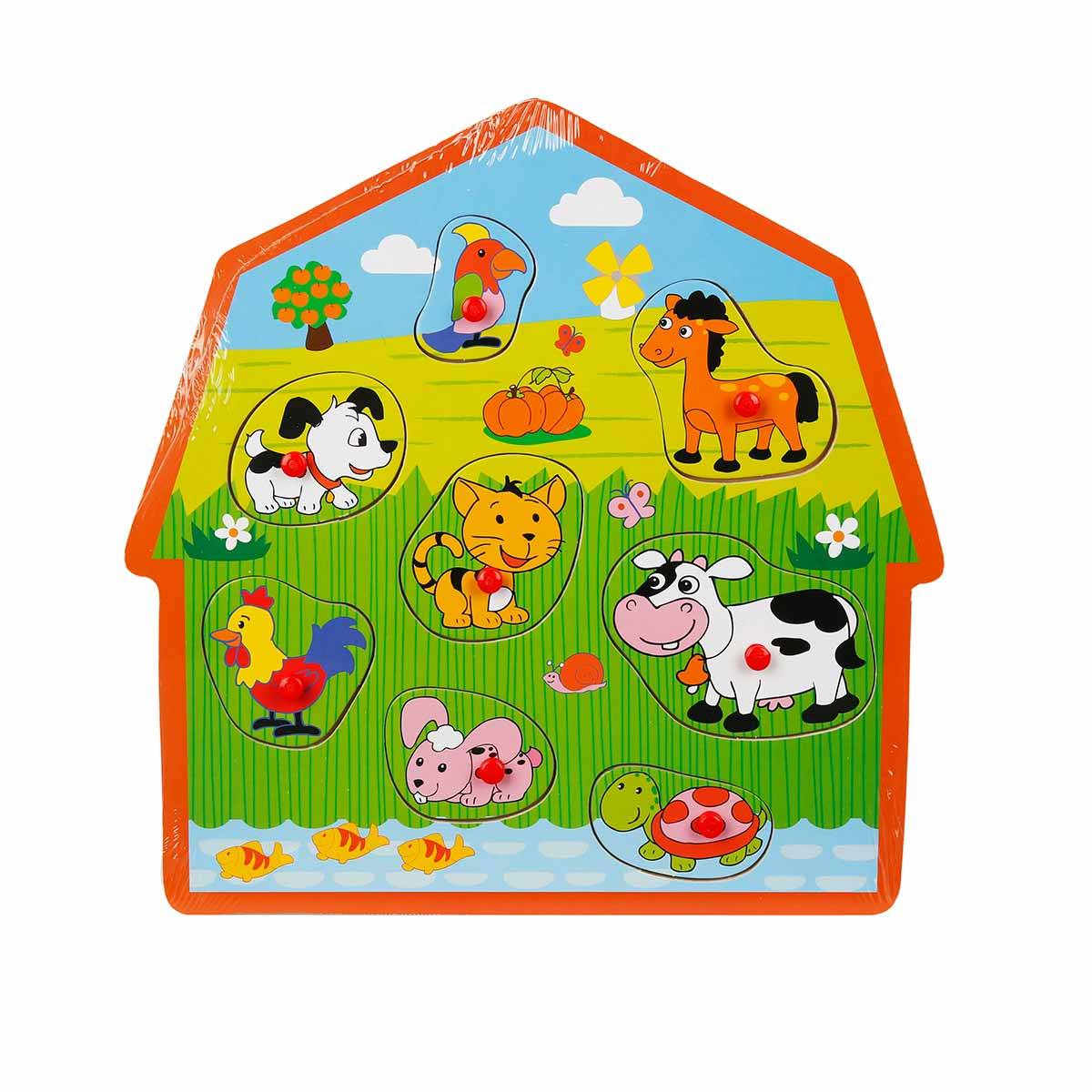 Tahta Raptiyeli Bulmaca Çiftlik Hayvanları 8 Parça