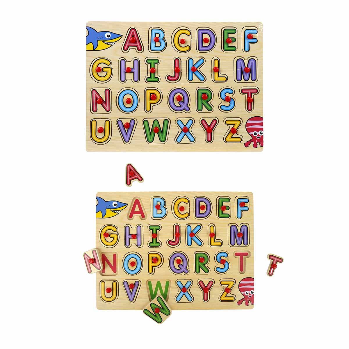 Woody Alfabe Ahşap Tutmalı Yapboz 26 Parça