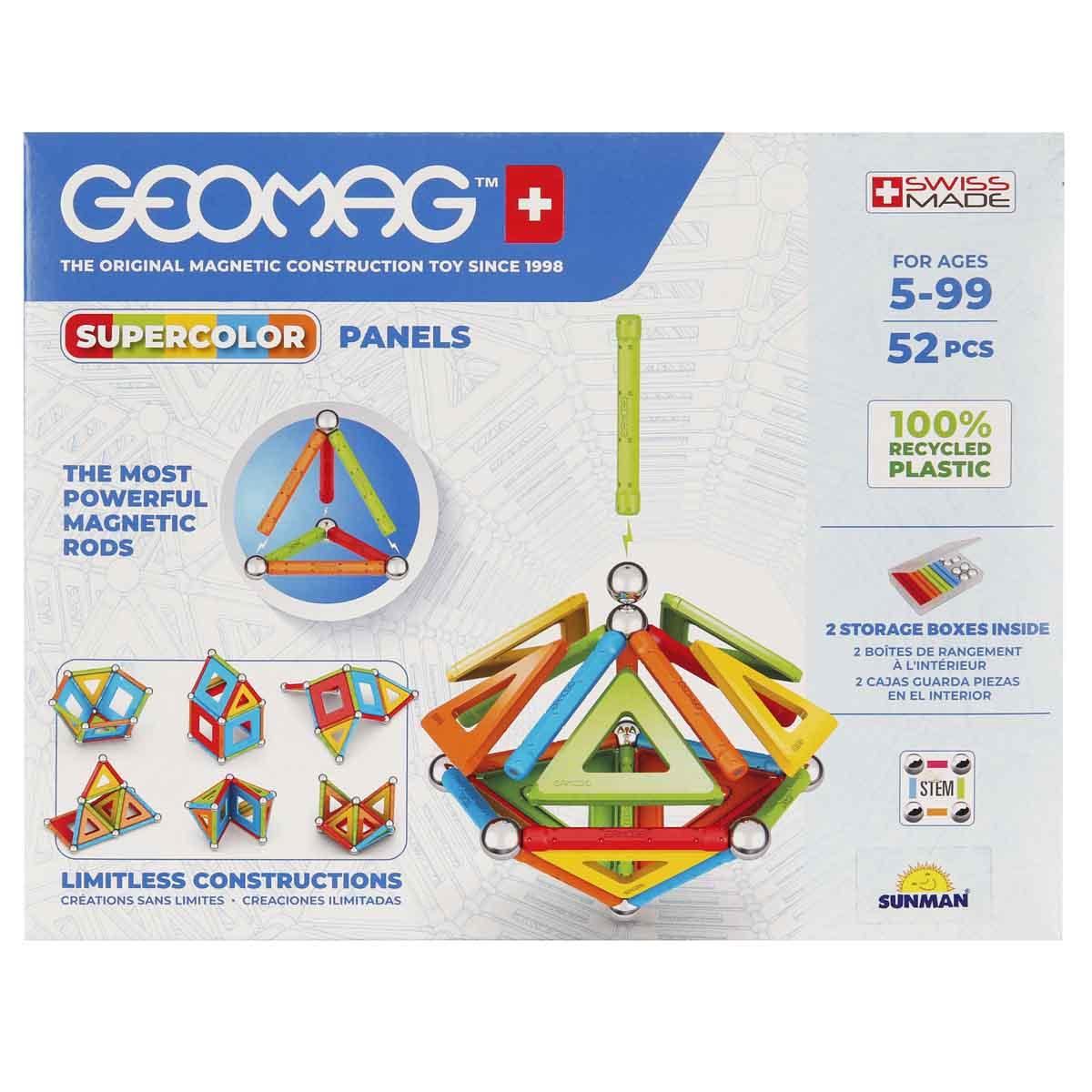 Geomag Supercolor Renkli Manyetik Zeka Çubukları 52 Parça