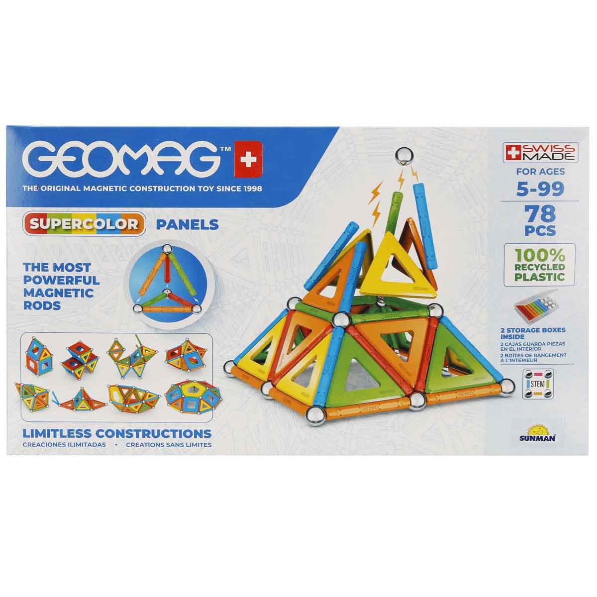 Geomag Supercolor Renkli Manyetik Zeka Çubukları 78 Parça