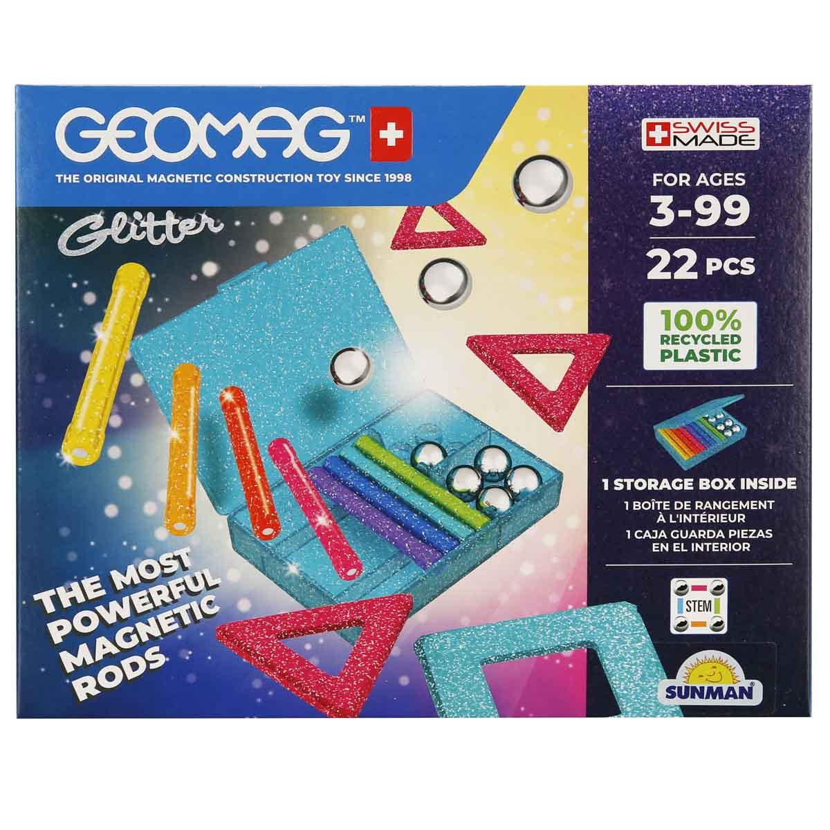 Geomag Glitter Simli Manyetik Zeka Çubukları 22 Parça