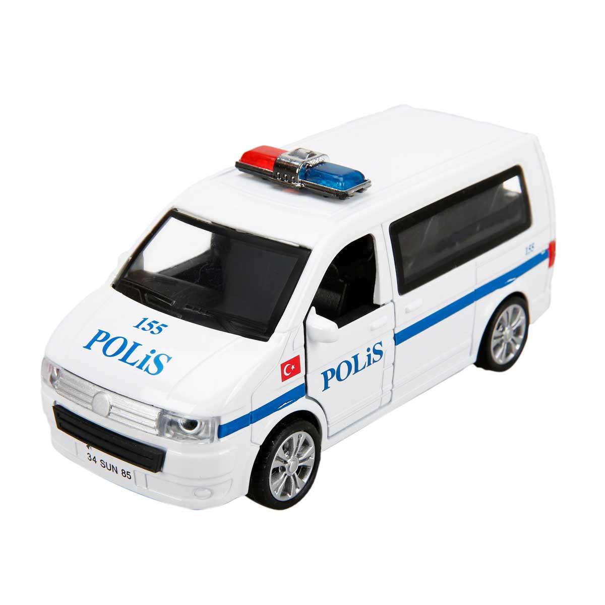 Transporter 1:32 Çek Bırak Sesli ve Işıklı Polis Jandarma Ambulans İtfaiye Arabası