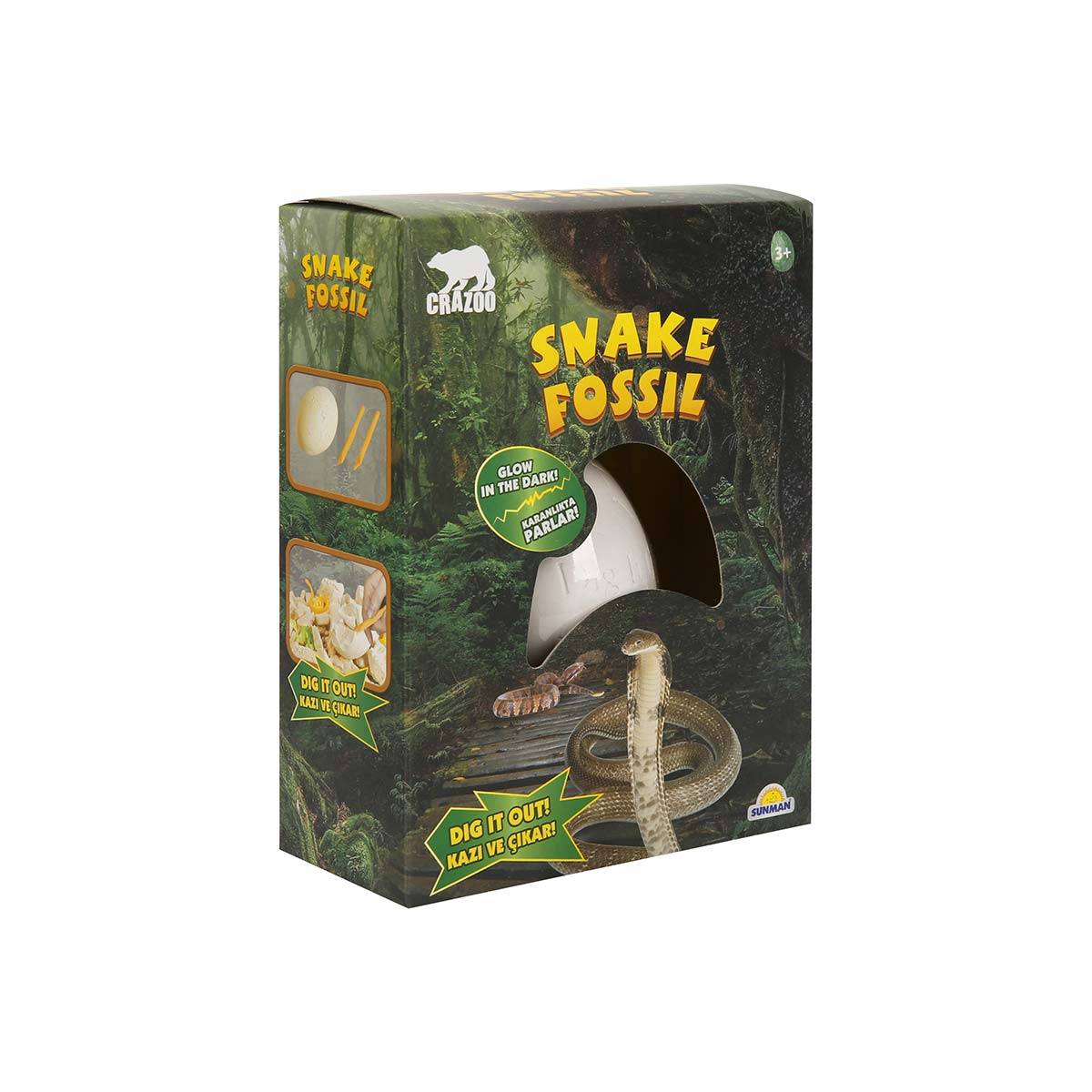 Arkeolojik Fosil Kazı Seti Yılan Figürü Karanlıkta Parlayan
