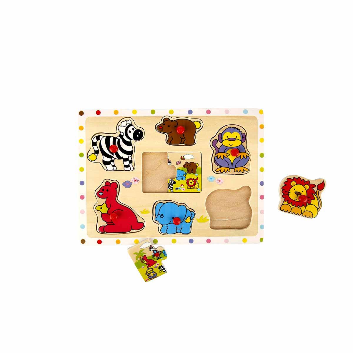 Ahşap Puzzle Raptiyeli Bultak Hayvan Resimli