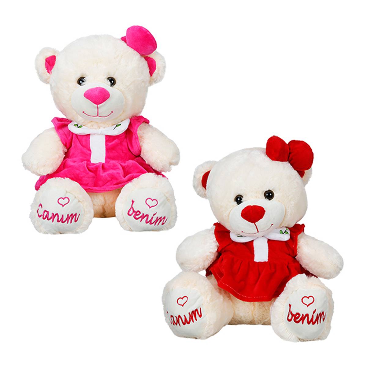 Elbiseli Oturan Peluş Ayı 40 cm