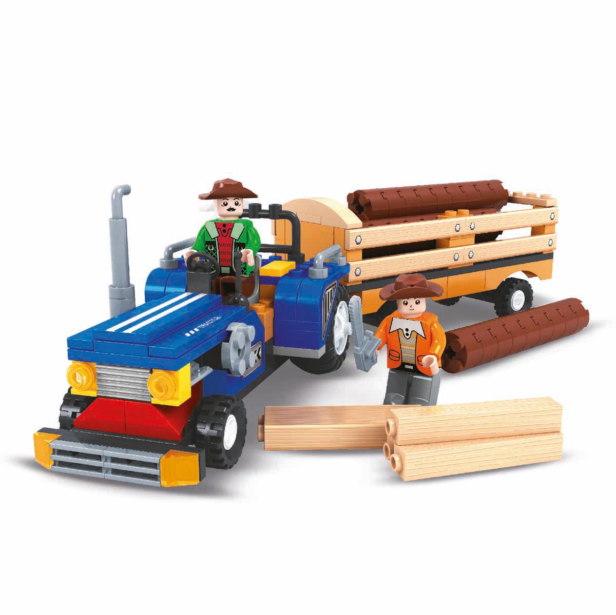 BLX Römorklu Odun Taşıyan Traktör Çiftlik Yapı Seti