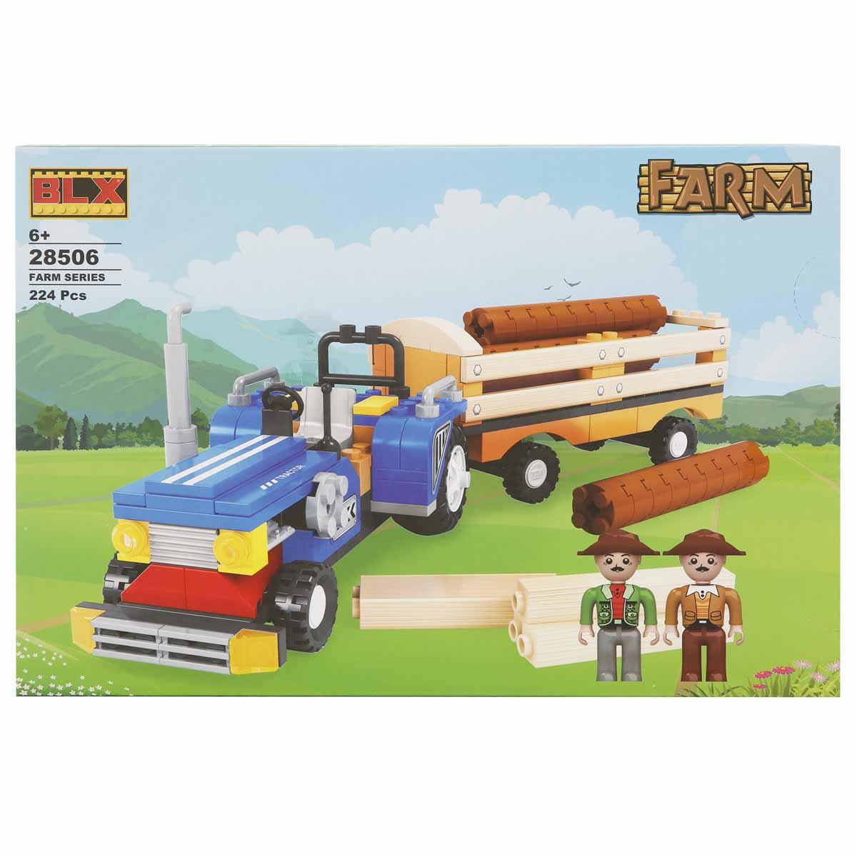 BLX Römorklu Odun Taşıyan Traktör Çiftlik Yapı Seti