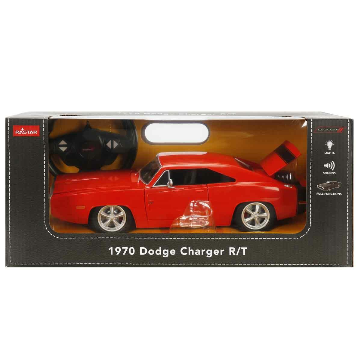 1:16 Ölçek 1970 Dodge Charger R/T Sesli ve Işıklı Uzaktan Kumandalı Araba - Turuncu