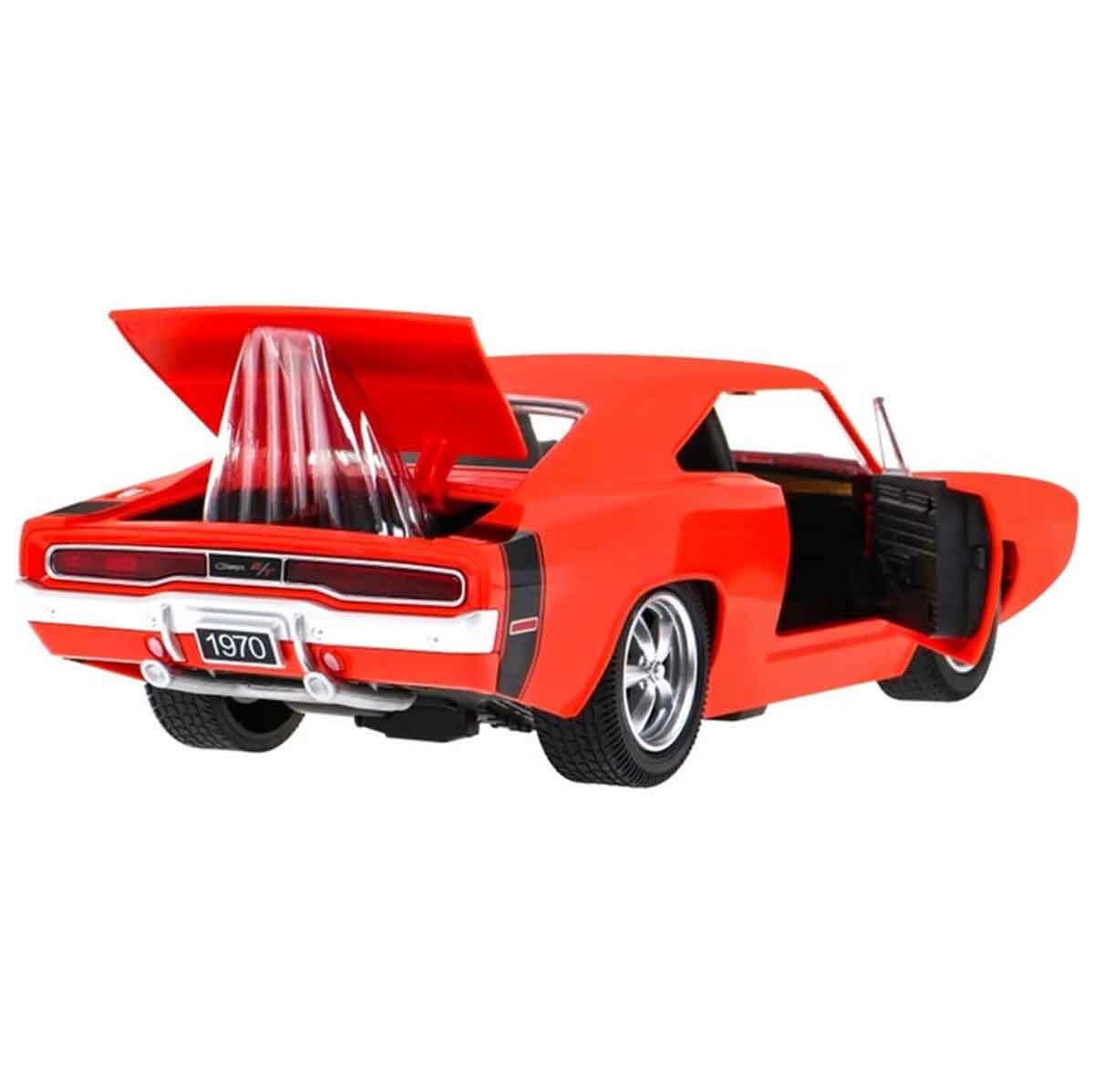 1:16 Ölçek 1970 Dodge Charger R/T Sesli ve Işıklı Uzaktan Kumandalı Araba - Turuncu