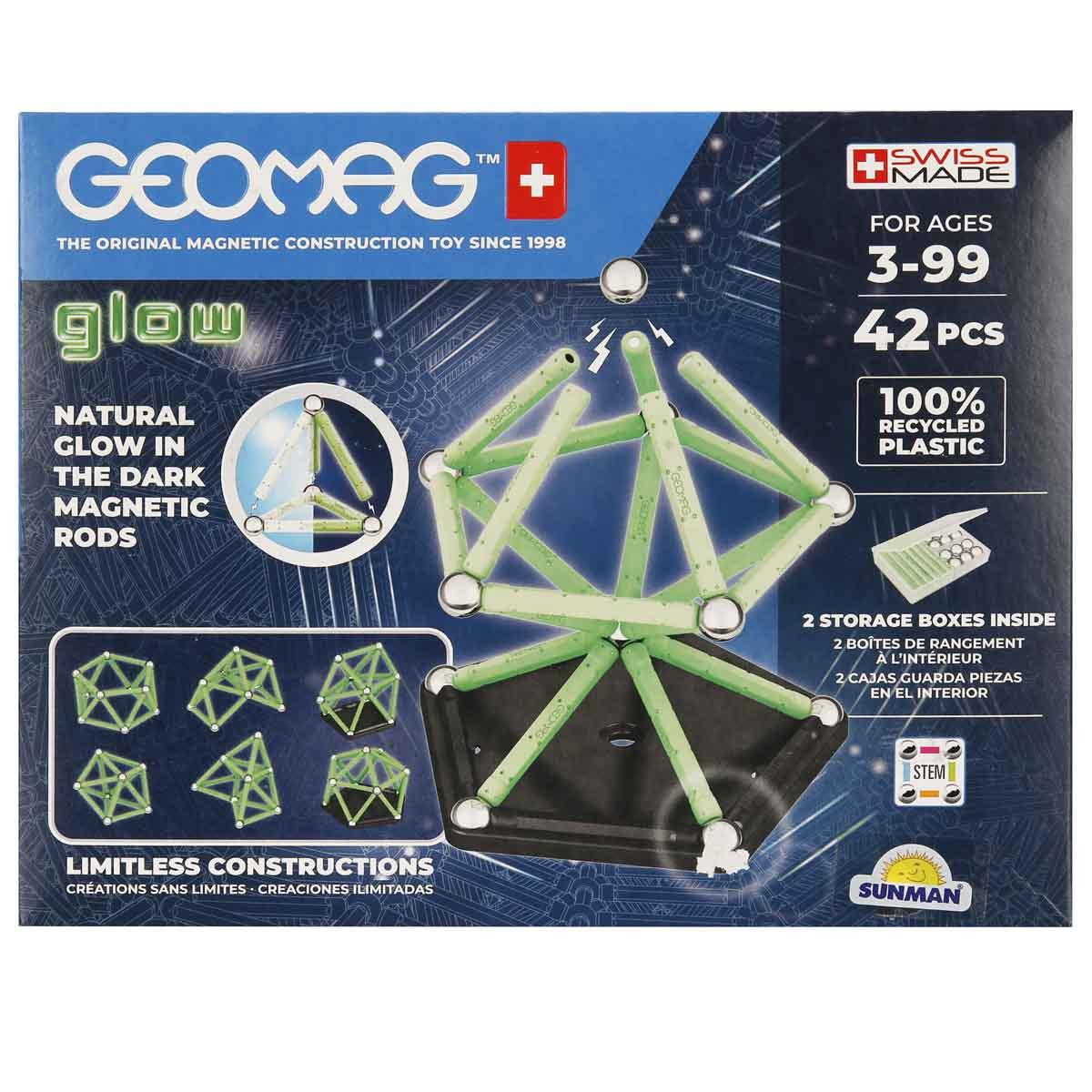 Geomag Karanlıkta Parlayan Manyetik Zeka Çubukları 42 Parça