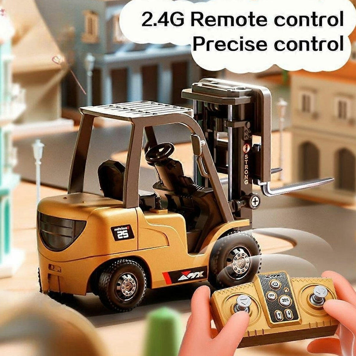 Şarjlı Mini Metal Uzaktan Kumandalı Forklift 1:64 | Metal Alaşım Gövdeli Full Fonksiyonel Mini İş Makinesi | Koleksiyonluk RC Forklift