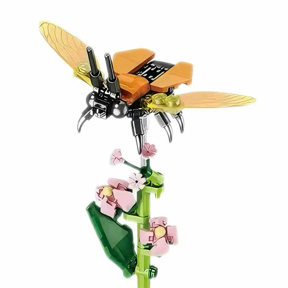 Şeftali Çiçeği ve Avcı Böceği 121 Parça Blok Seti | Çiçek Tasarımı | Eğitici ve Dekoratif Yapım Oyuncağı