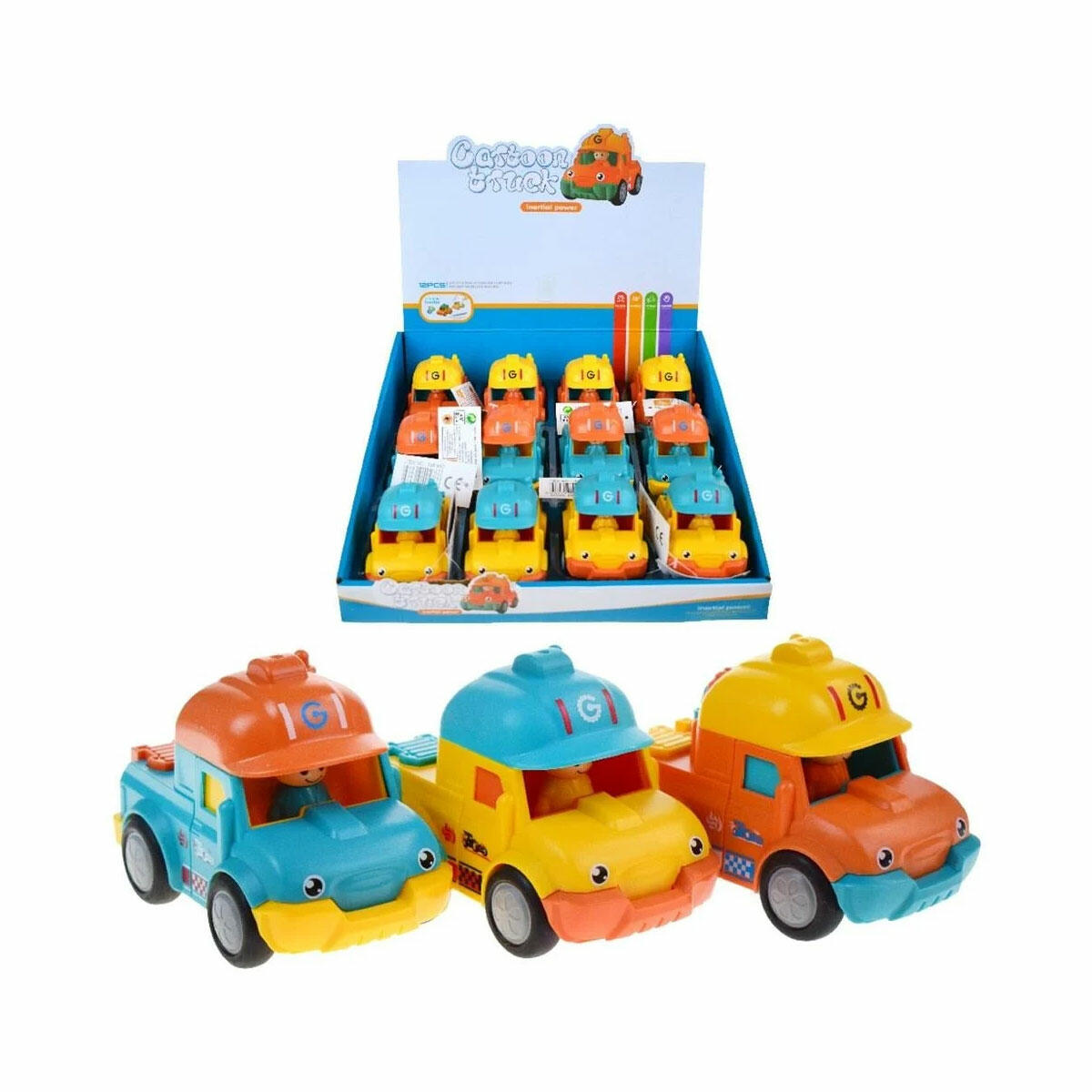 Seher İnersiyon Karikatür Mühendislik Aracı 12'li | Sürtmeli Oyuncak İş Makinesi | 3 Farklı Model Seçeneği | Dayanıklı Plastik Mühendislik Seti