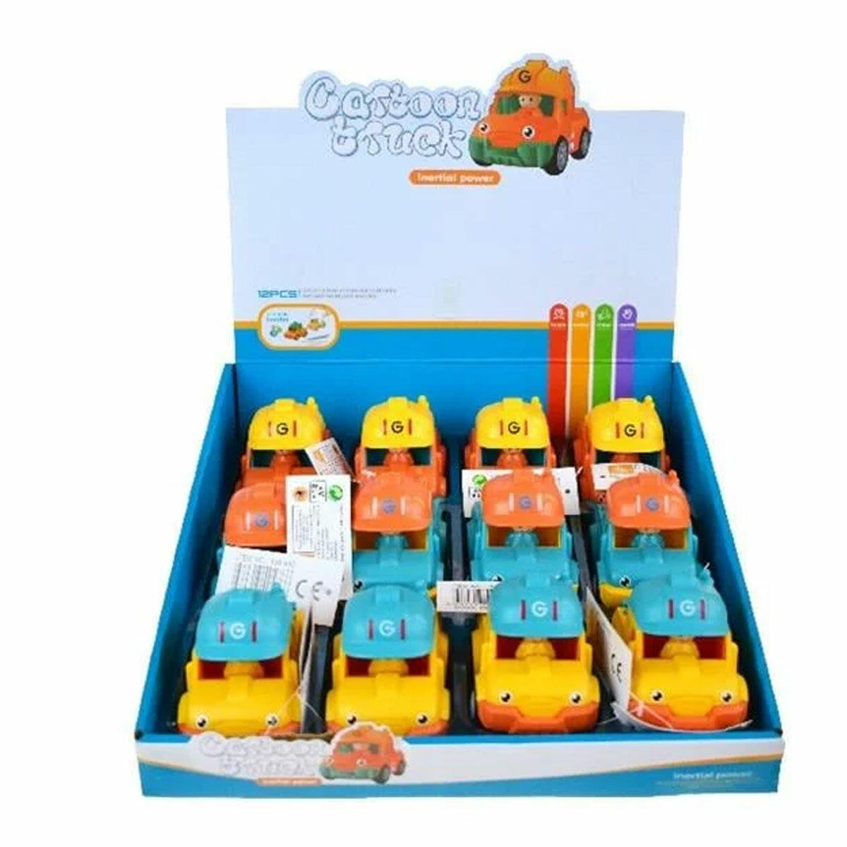 Seher İnersiyon Karikatür Mühendislik Aracı 12'li | Sürtmeli Oyuncak İş Makinesi | 3 Farklı Model Seçeneği | Dayanıklı Plastik Mühendislik Seti