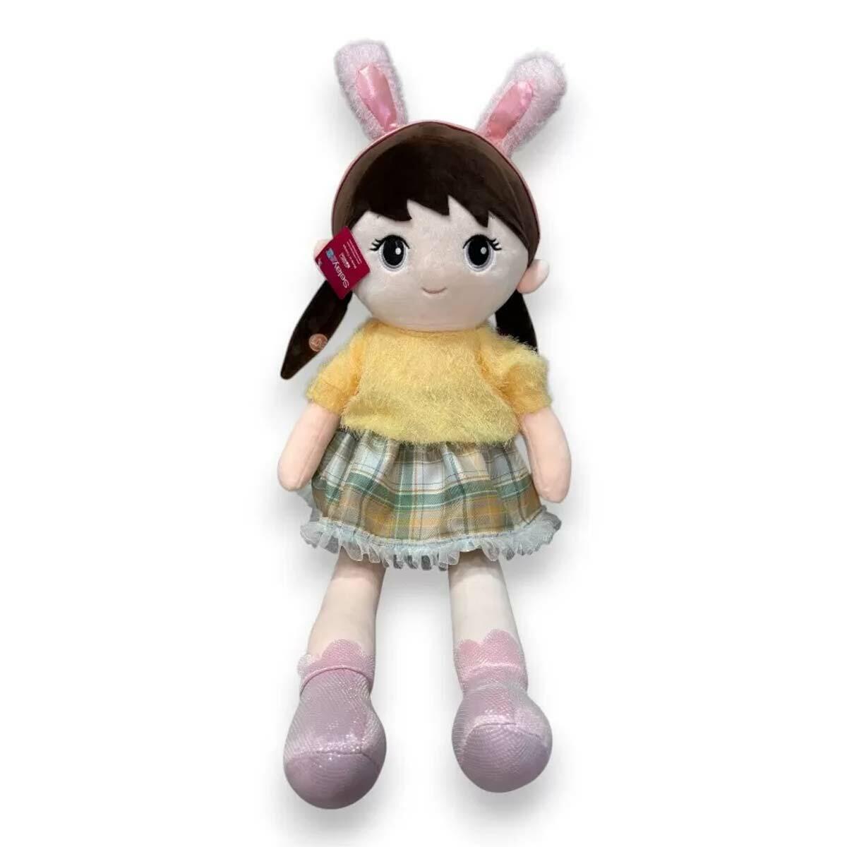 Selay Bebek 77 CM Sarı Pelüş | Dev Boy Yumuşak Bebek | Feyza Oyuncak Güvenli Uyku Arkadaşı