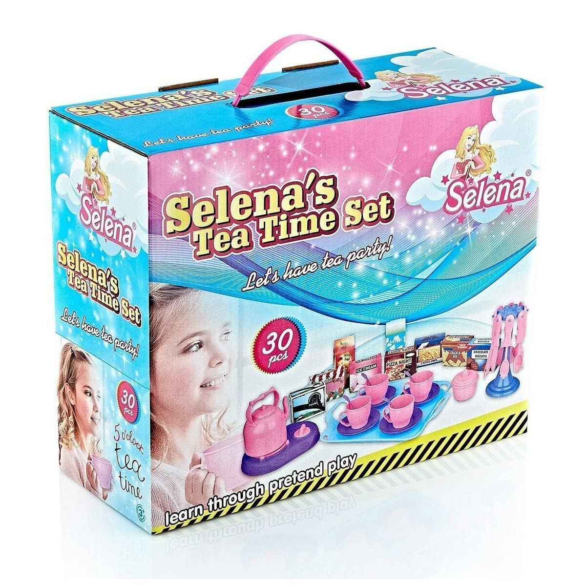 Selena Büyük Çay Seti El Çantalı | 30 Parça Mutfak Oyuncak Seti | Güçlü Toys Eğitici Evcilik Oyuncakları