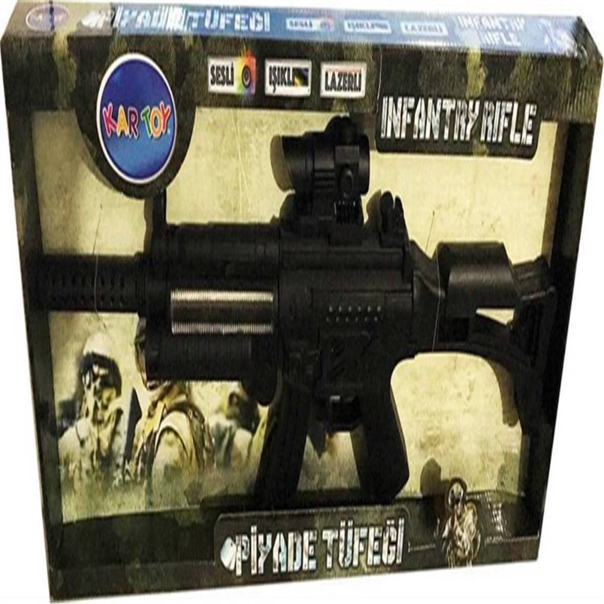 Sesli - Işıklı - Lazerli 60 Cm Büyük Piyade Tüfeği