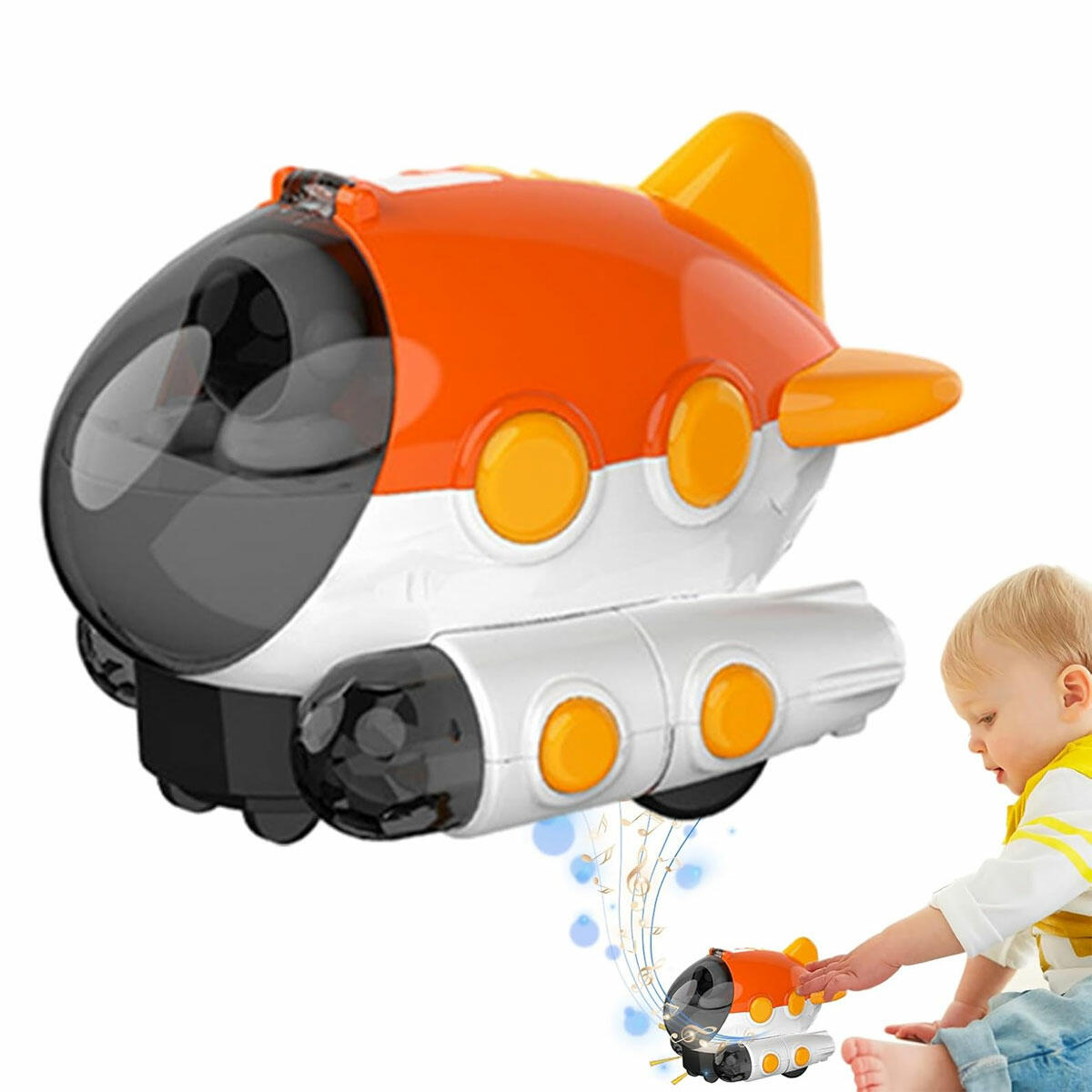 Sesli Işıklı Pilli Çok Yönlü Uçak | 360 Derece Dönen Çarp-Dön Oyuncak Uçak | 14 cm Hareketli ve İnteraktif Çocuk Oyuncağı