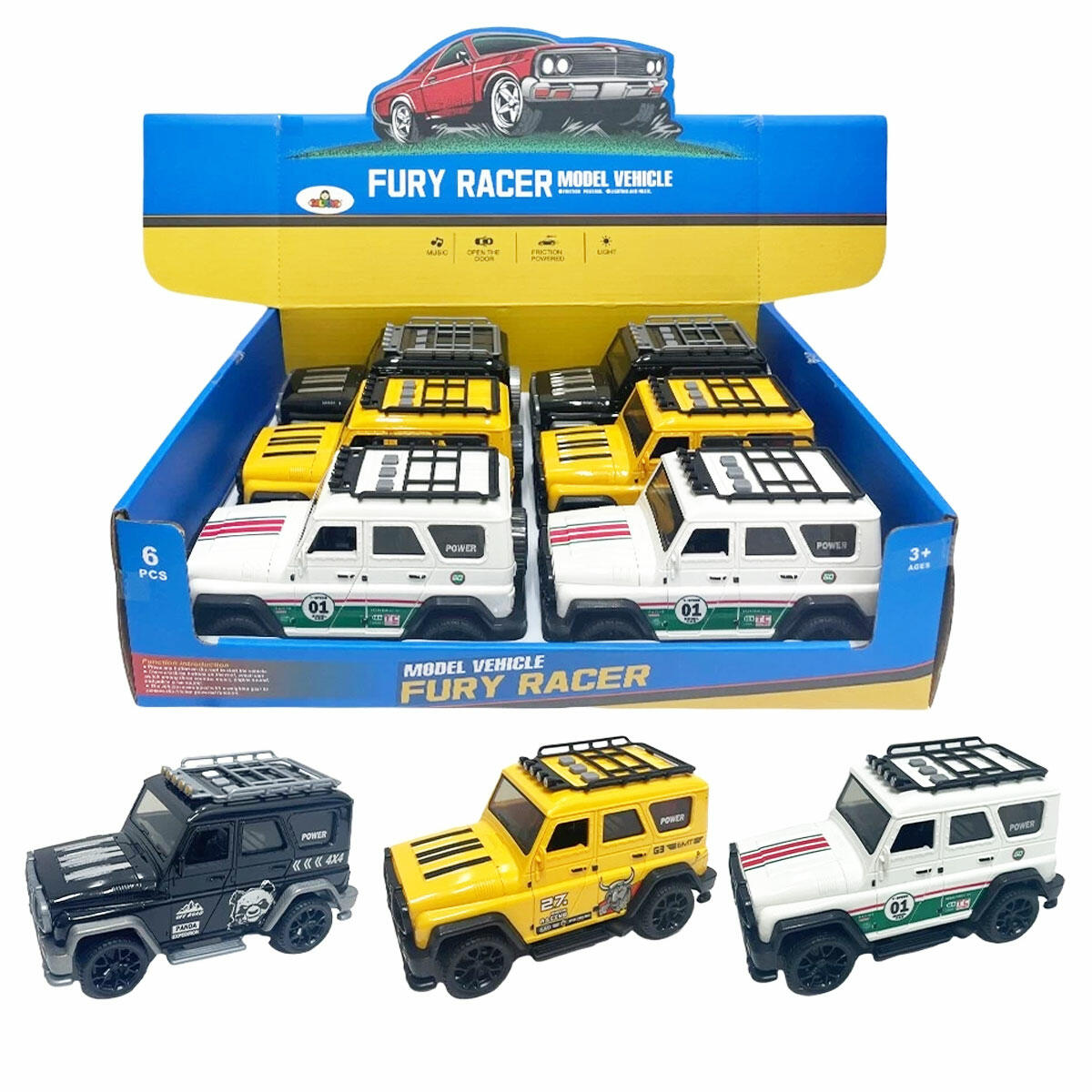 Sesli Işıklı Sürtmeli Panda Jeep | Kapıları Açılan 4x4 Arazi Aracı | Dayanıklı Off-Road Oyuncak Jip