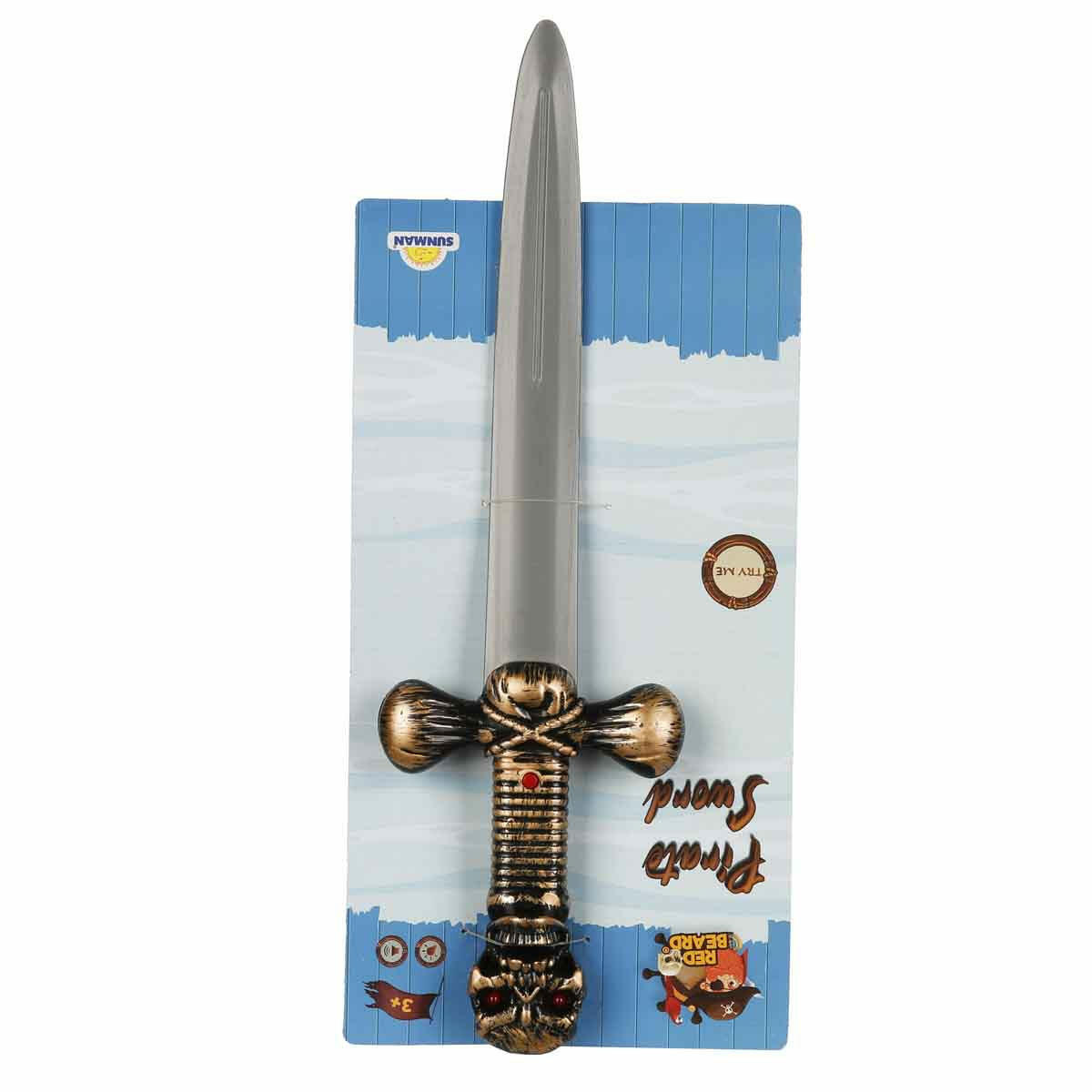 Sesli Ve Işıklı Korkusuz Korsan Seti | 44 cm Korsan Kılıcı | Işıklı Kuru Kafa Kostüm Aksesuarı